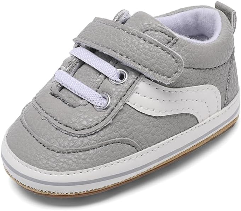 Baby Shoes Boys Girls Infant Sneakers PU Leather Non-Slip Soft Rubber Sole Toddler Crib First Walker Shoes