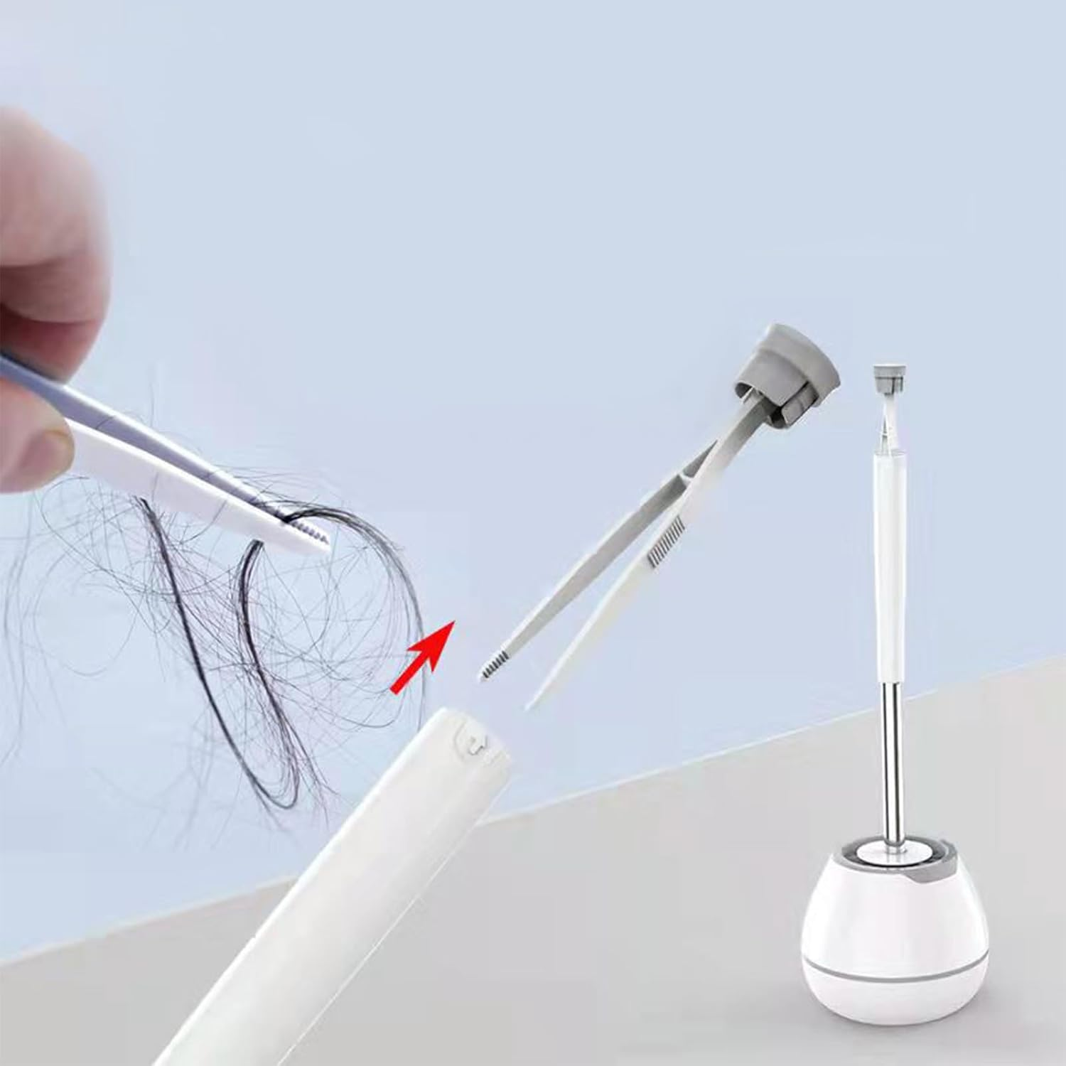 Toilet Brush Set - Modern Floor Standing Bathroom Cleaner with Soft Bristles | Includes Silicone Holder & Crevice Cleaning Tool (Odor-Resistant Design) image number 1