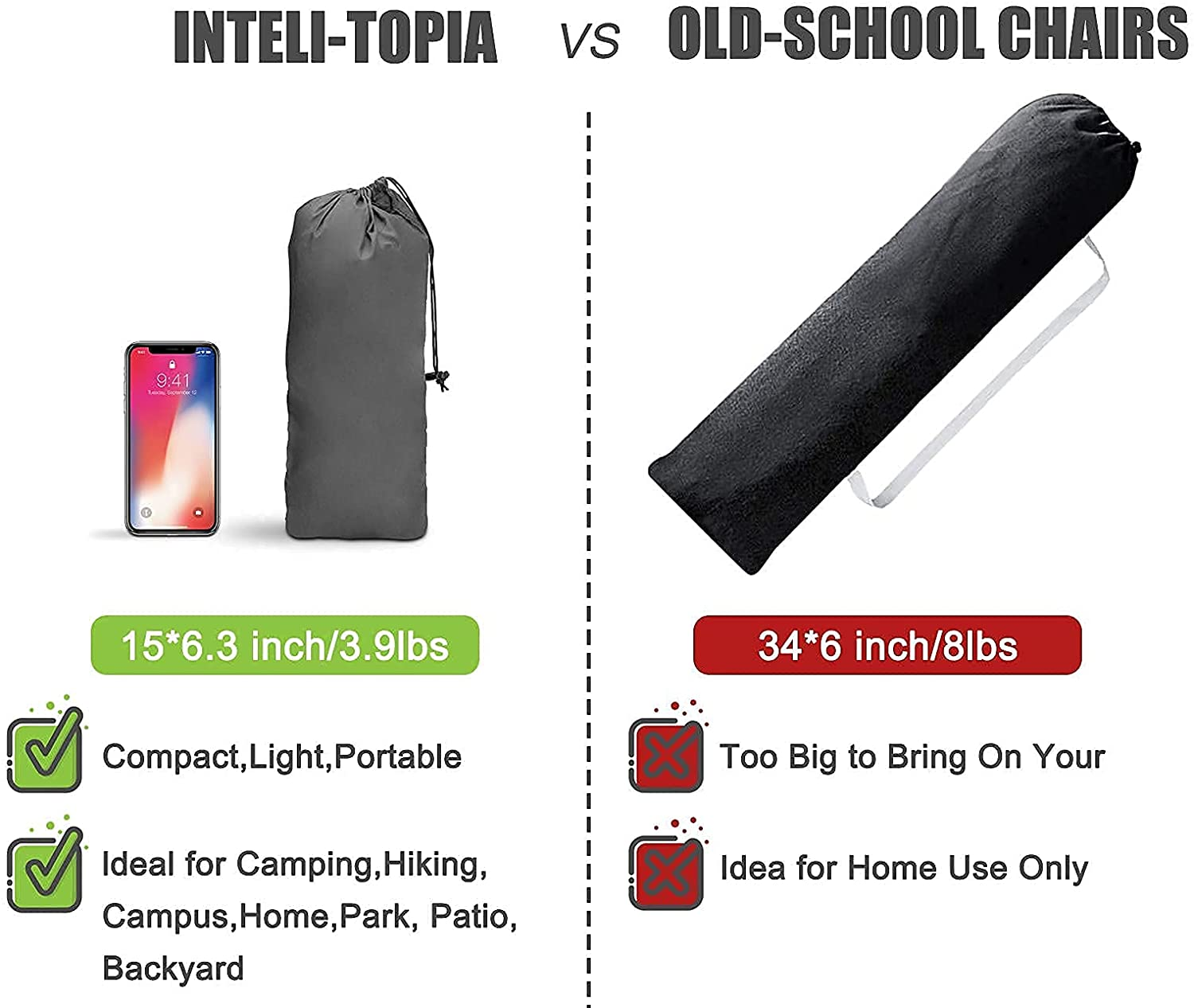 Hammock Chair, Portable Large Hanging Rope Swing - Lightweight Nylon Parachute -Max 500 Lbs - Detachable Metal Support Bar Hammock Chair Swing for Outdoor, Indoor, Backpacking, Camp, Beach image number 4