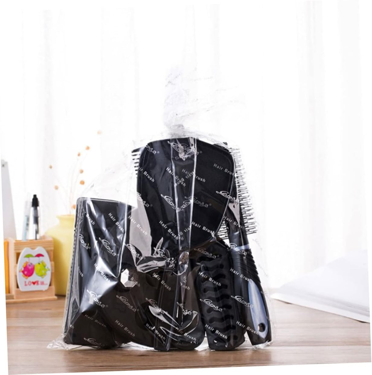 ELAYARD 5Pcs Professional Hair Salon Comb Set Static Brush Styling Tools Detangling Hair Brush Curls Comb Mirror Kit image number 3