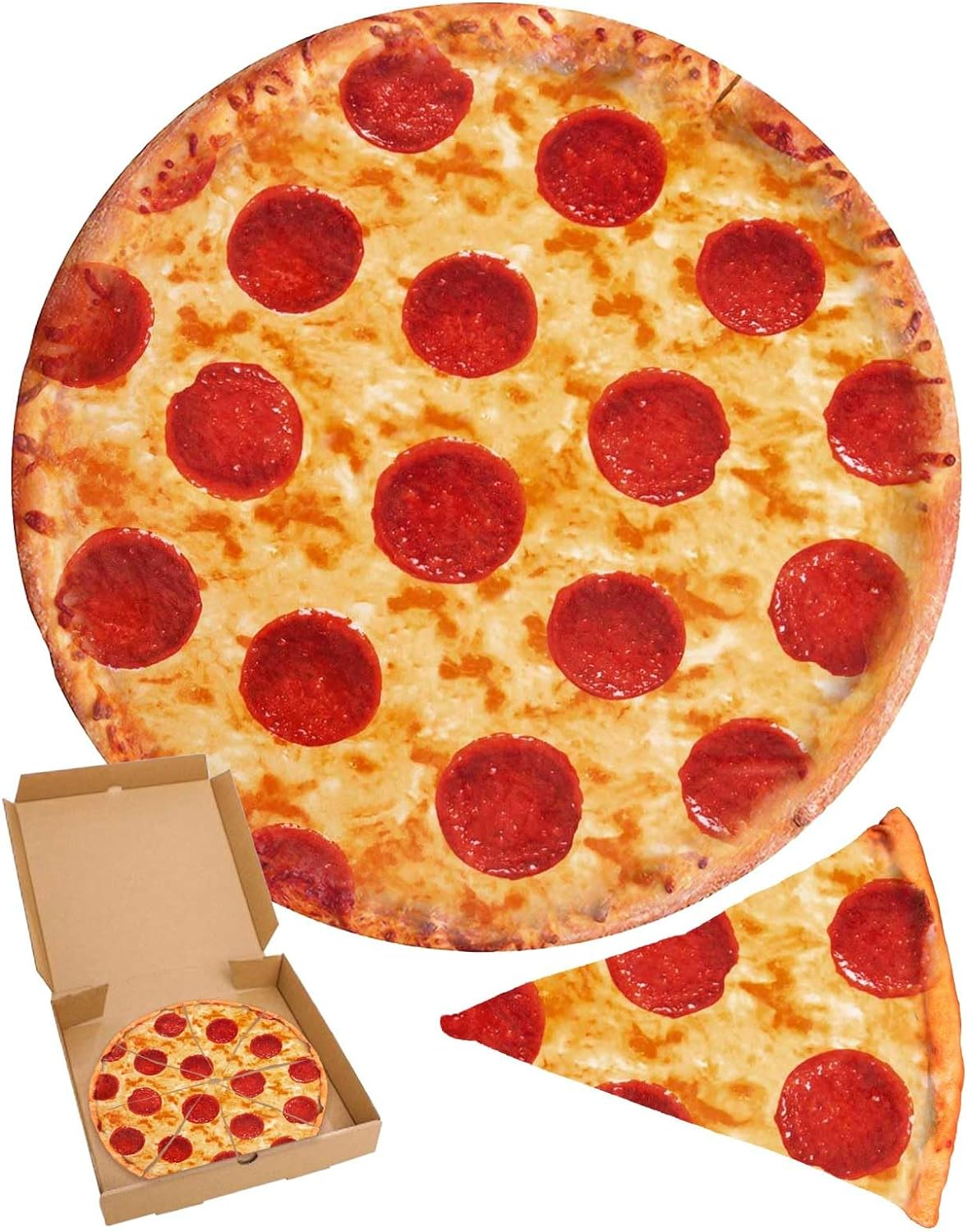 RAINBEAN 71Inches Double Sided Pizza Blankets, Bed Blanket for Kids/Teens, Cool Stuff Gifts for Man and Boys, Novelty Food Wrap Blanket, Soft Blankets for Birthday Gifts White Elephant image number 4