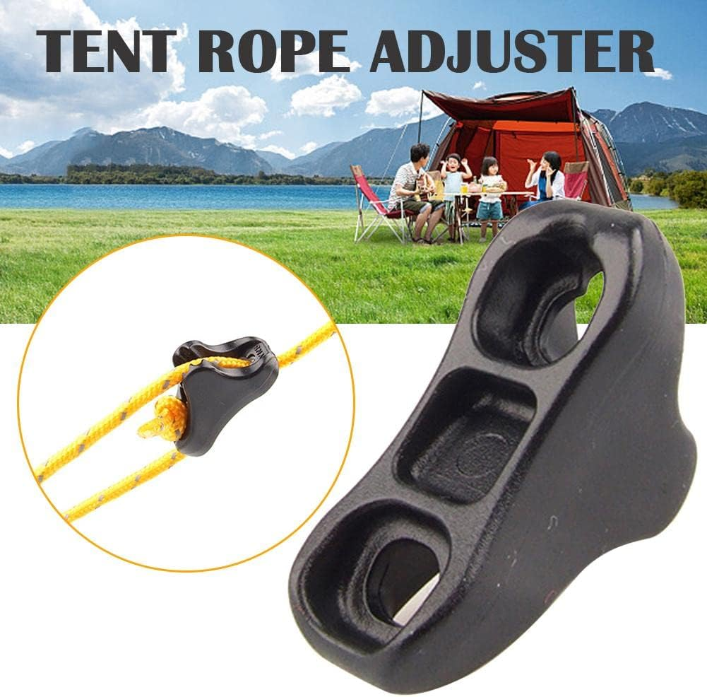 12Pack Ultralight Guyline Tensioners Tent Guyline Cord Rope Adjuster for Outdoor Camping Hiking Tent Tarp Canopy Shelter (Black,Fit 1-2.5Mm Paracord) image number 1