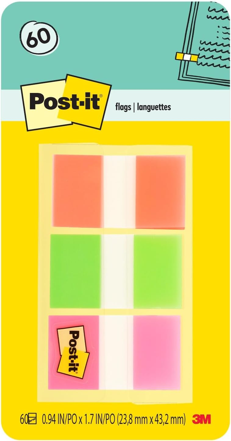 Post-It Flags Purple Blue Green 24.0Mm X 43.2Mm 680-PBG (Pack of 2) - 9 X 70 Mm, Post-It Highlighting Flags With On-The-Go Dispenser