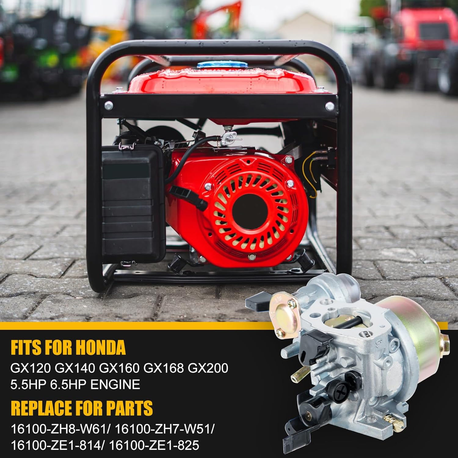 GX160 Carburetor Fits for Honda GX120 GX140 GX160 GX200 5.5HP 6.5HP Engine Replacement for 16100-ZH8-W61 16100-ZH7-W51 (01) image number 2