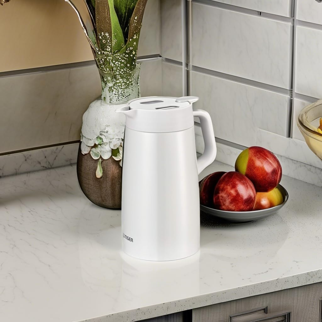 Tiger PWO-A160W Hot and Cold Insulated Tabletop Pot, Large Capacity, 3.6 Gal (1.6 L), White