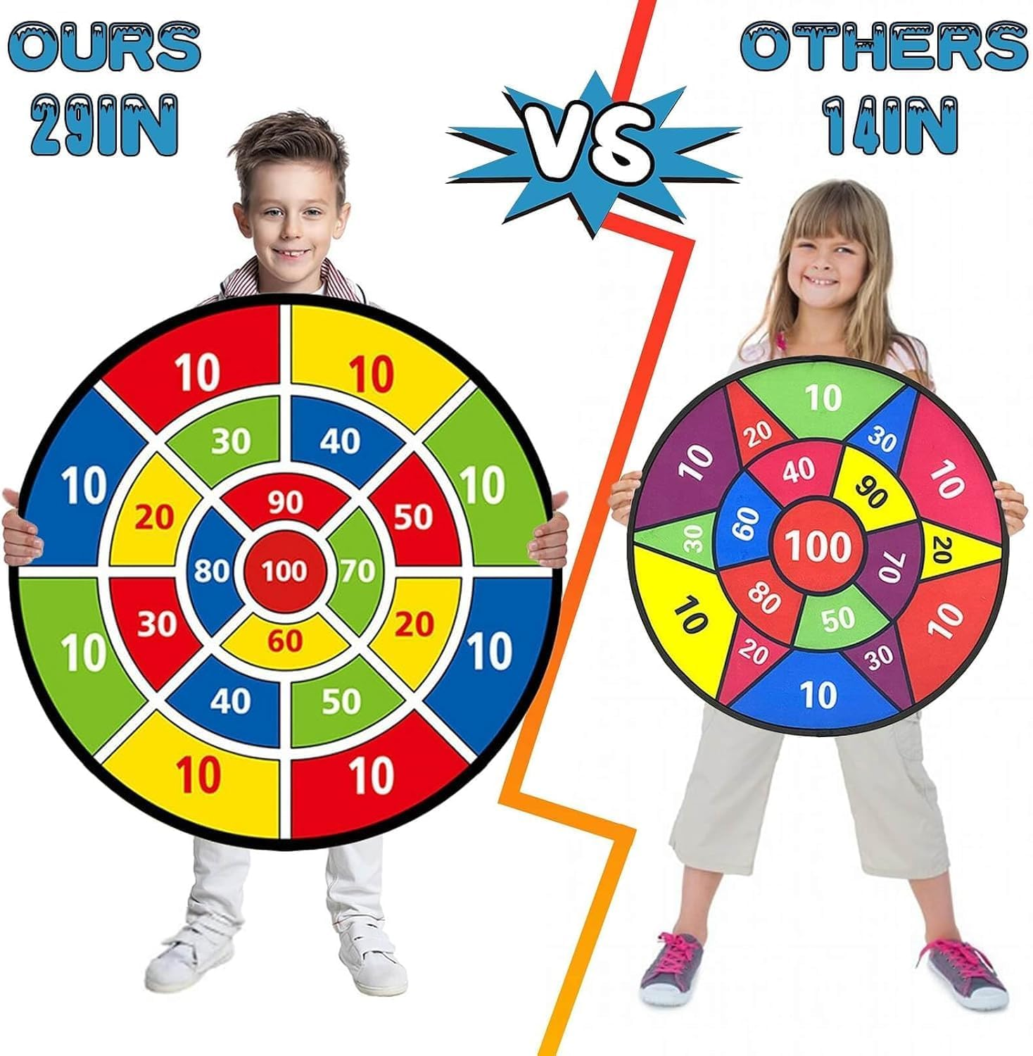 Dart Board with Balls for Kids 3-5： 29" Large Double-Sided Board Games Toys for Kids Ages 4-6 8-12 - Indoor Outdoor Activities Party Games - Birthday Gifts for 3 4 5 6 7 8 9 11 12 Year Old Boys Girls image number 4