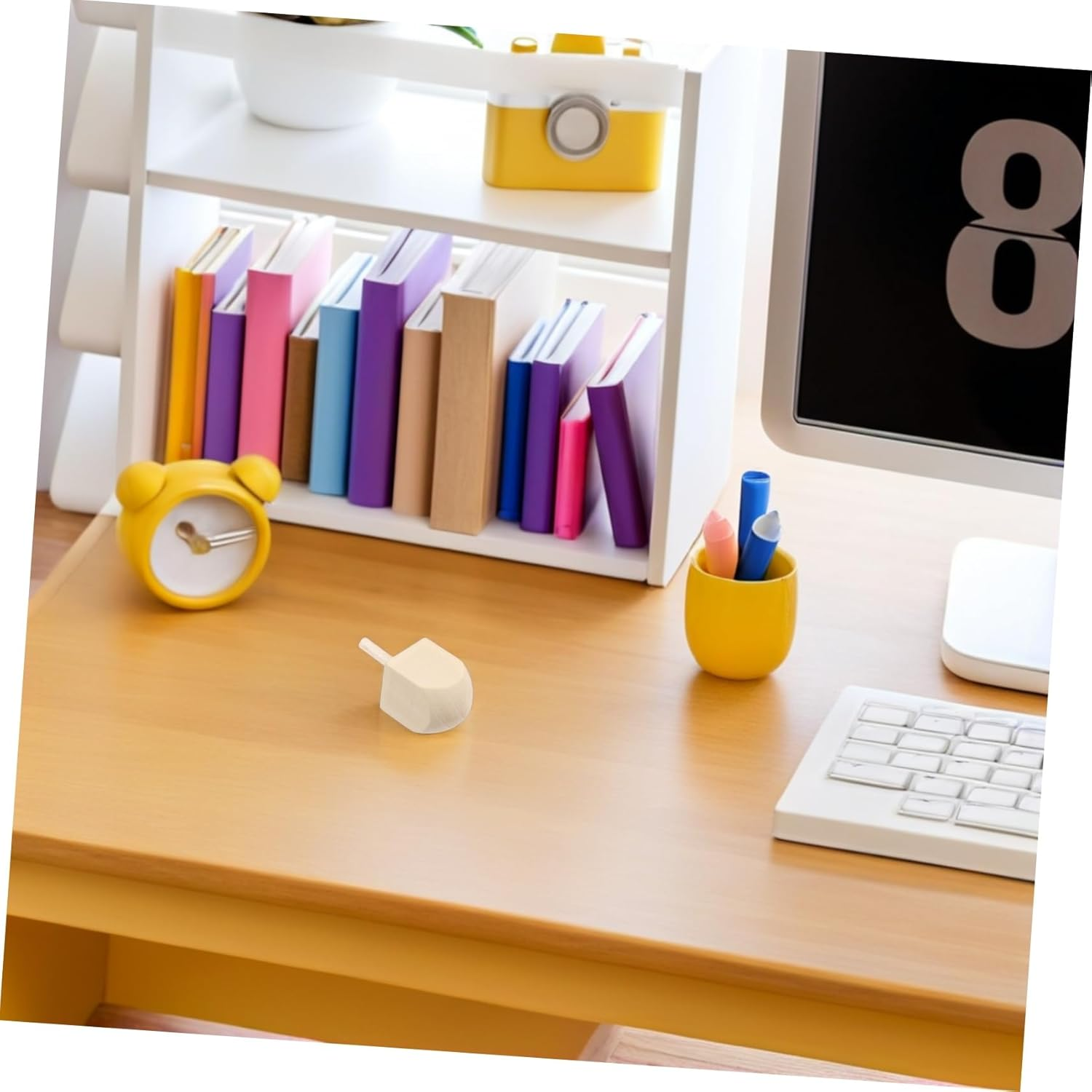 GARVALON 20Pcs Traditional Wooden Dreidels for Hanukkah Unpainted Solid Wood Spinning Tops DIY Craft Supplies for Holiday Decor and Cultural Education image number 5