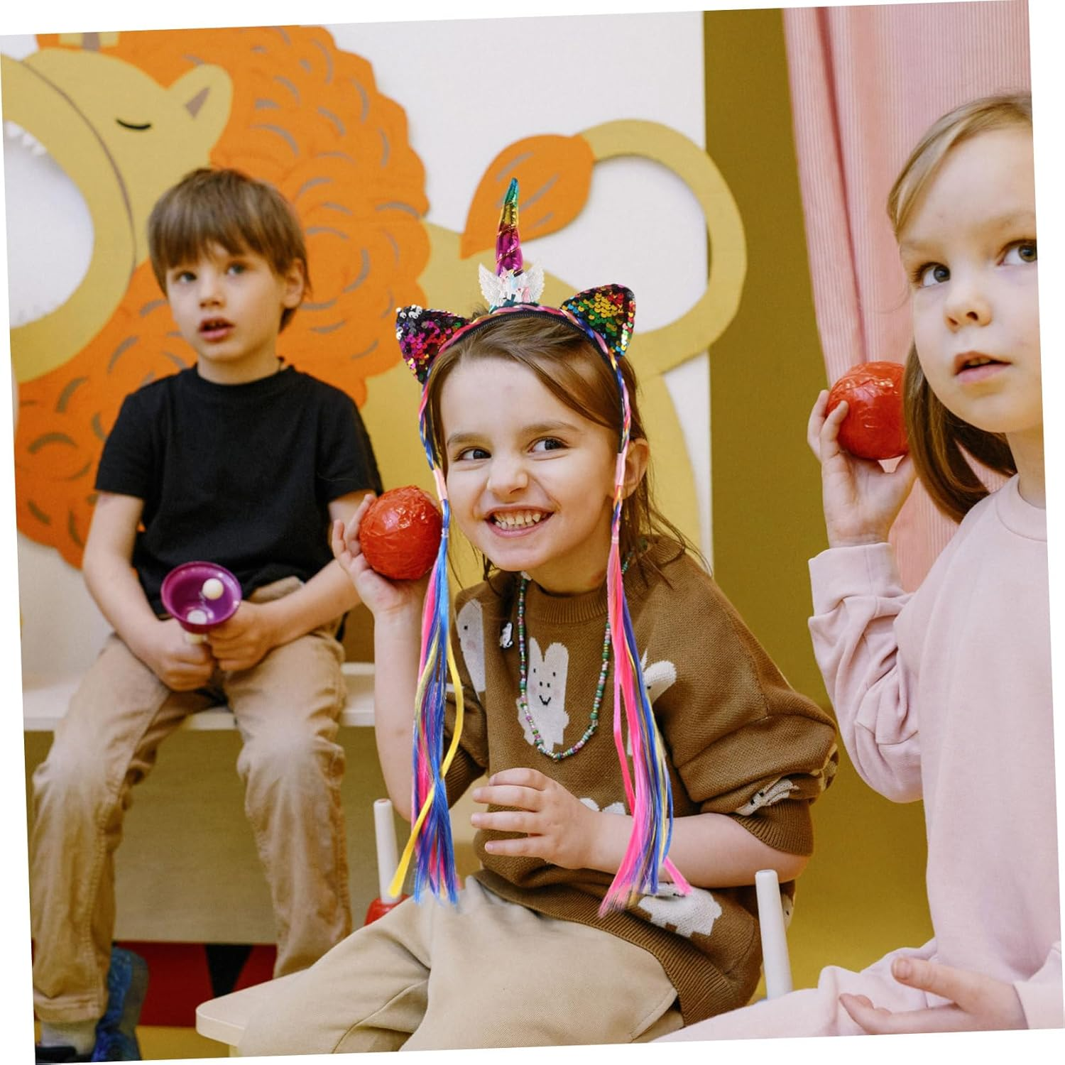 BESPORTBLE Unicorn Wig Headband for Girls Cute Cartoon Hair Accessories for Birthday Unicorn Decorations and Halloween Easy to Wear for Toddlers and Little Girls image number 2