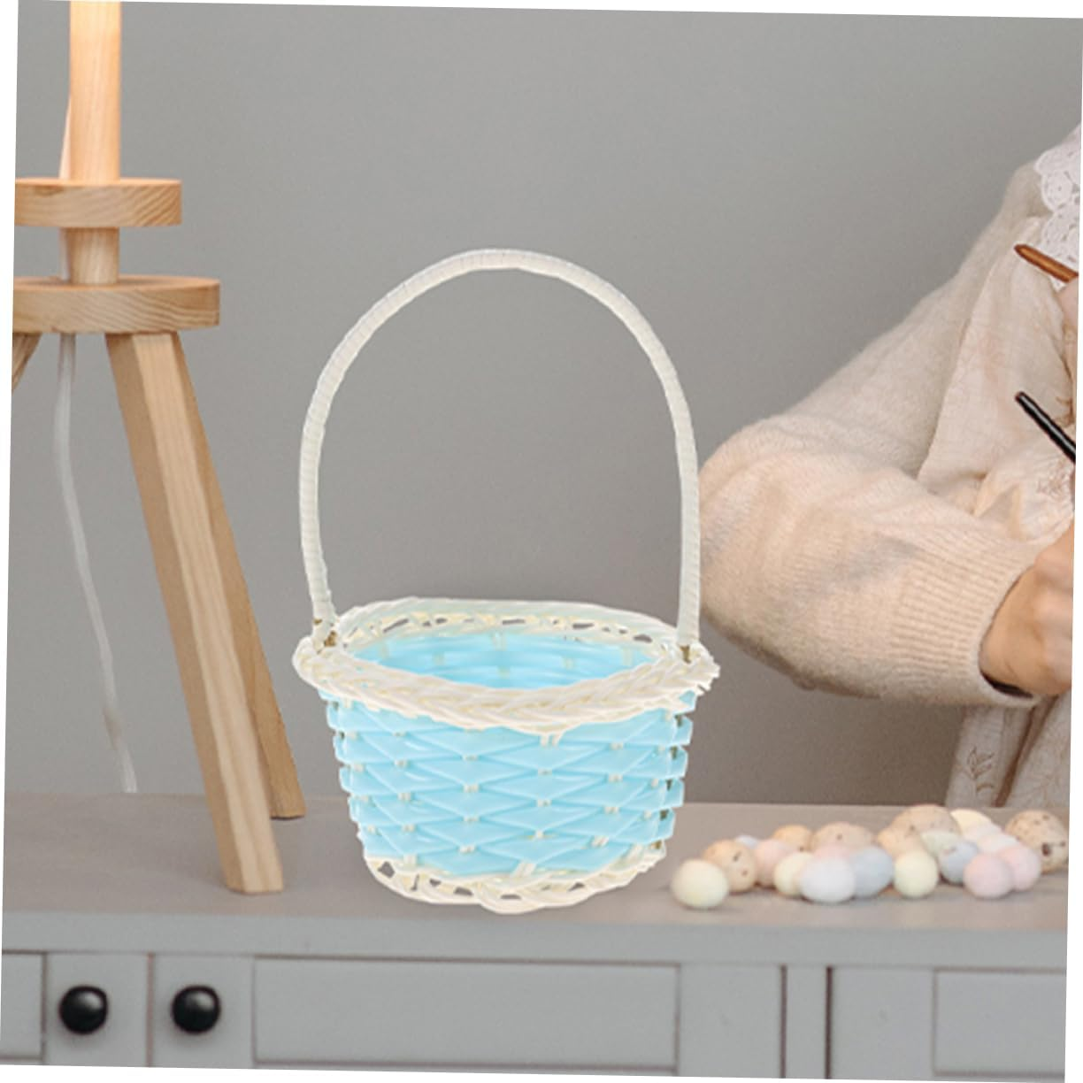 6Pcs Woven Baskets Plastic Storage Baskets Tiny Candy Serving for Shower Party Favors