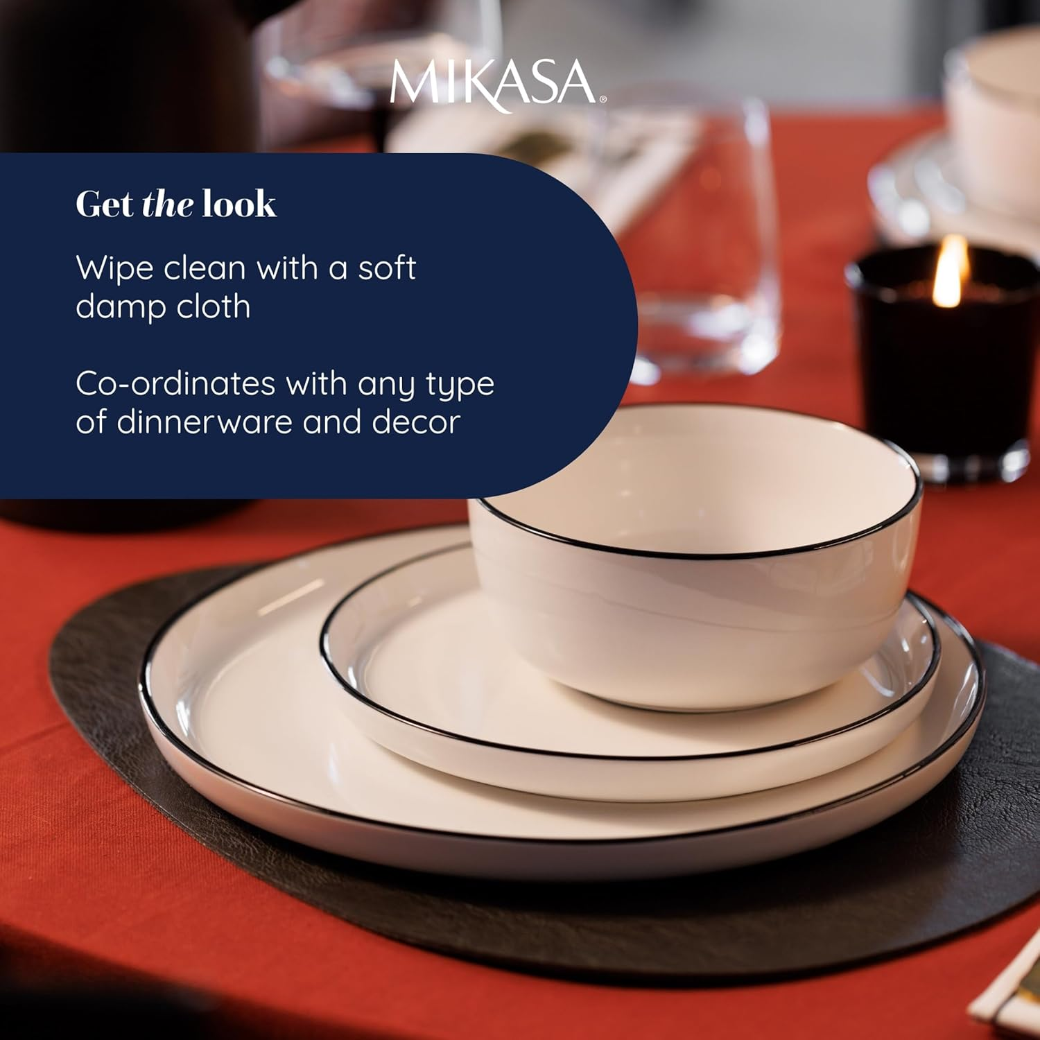 Mikasa Pebble Placemat Set, Grey, 38 X 30 Cm (4 Pieces) image number 7