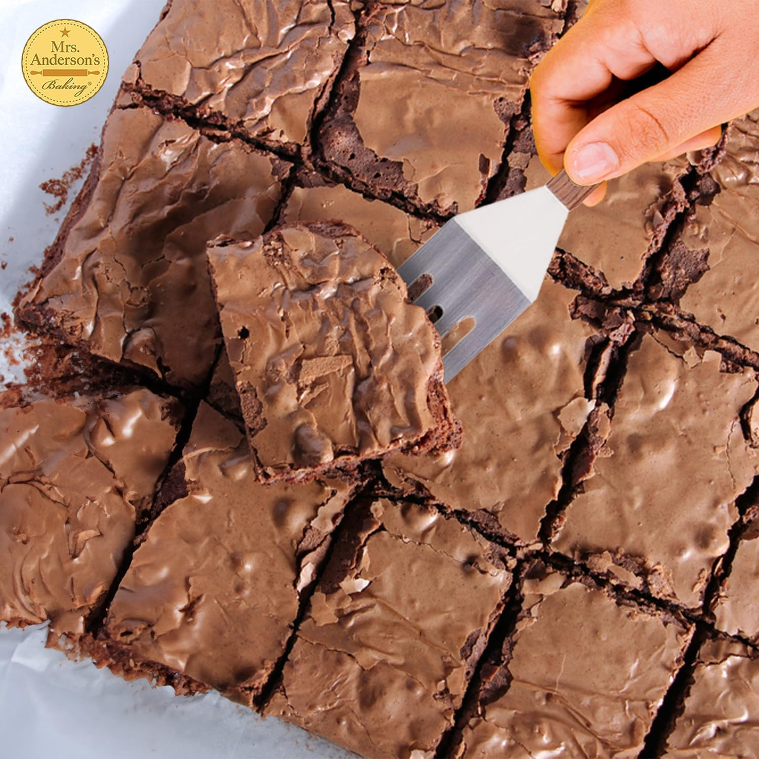 Mrs. Anderson&rsquo;S Baking Mini Flexible Brownie Cookie Spatula, Stainless Steel Blade with Wood Handle - Stainless Steel image number 4