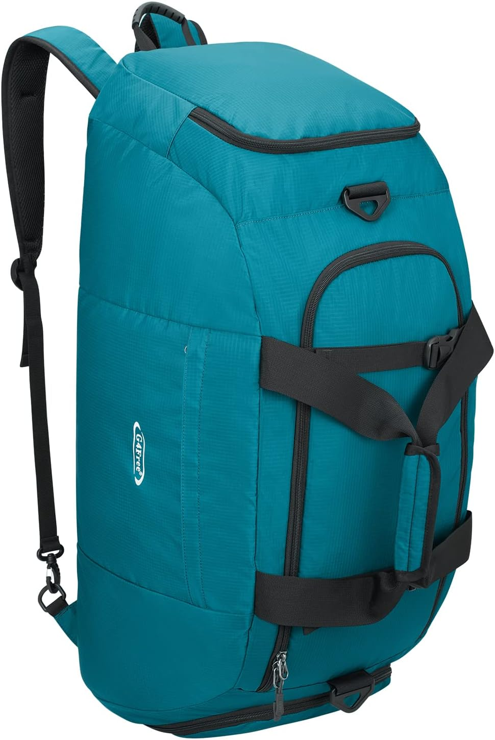 G4Free 70L Large 3-Way Duffle Backpack Gym Sports Duffel Bag Shoe Compartment, Black, 70 L, Compact