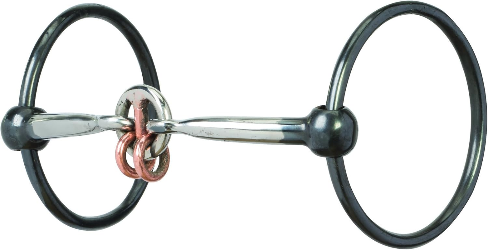 Weaver Leather 25-1886 Ring Snaffle Bit, Black Steel