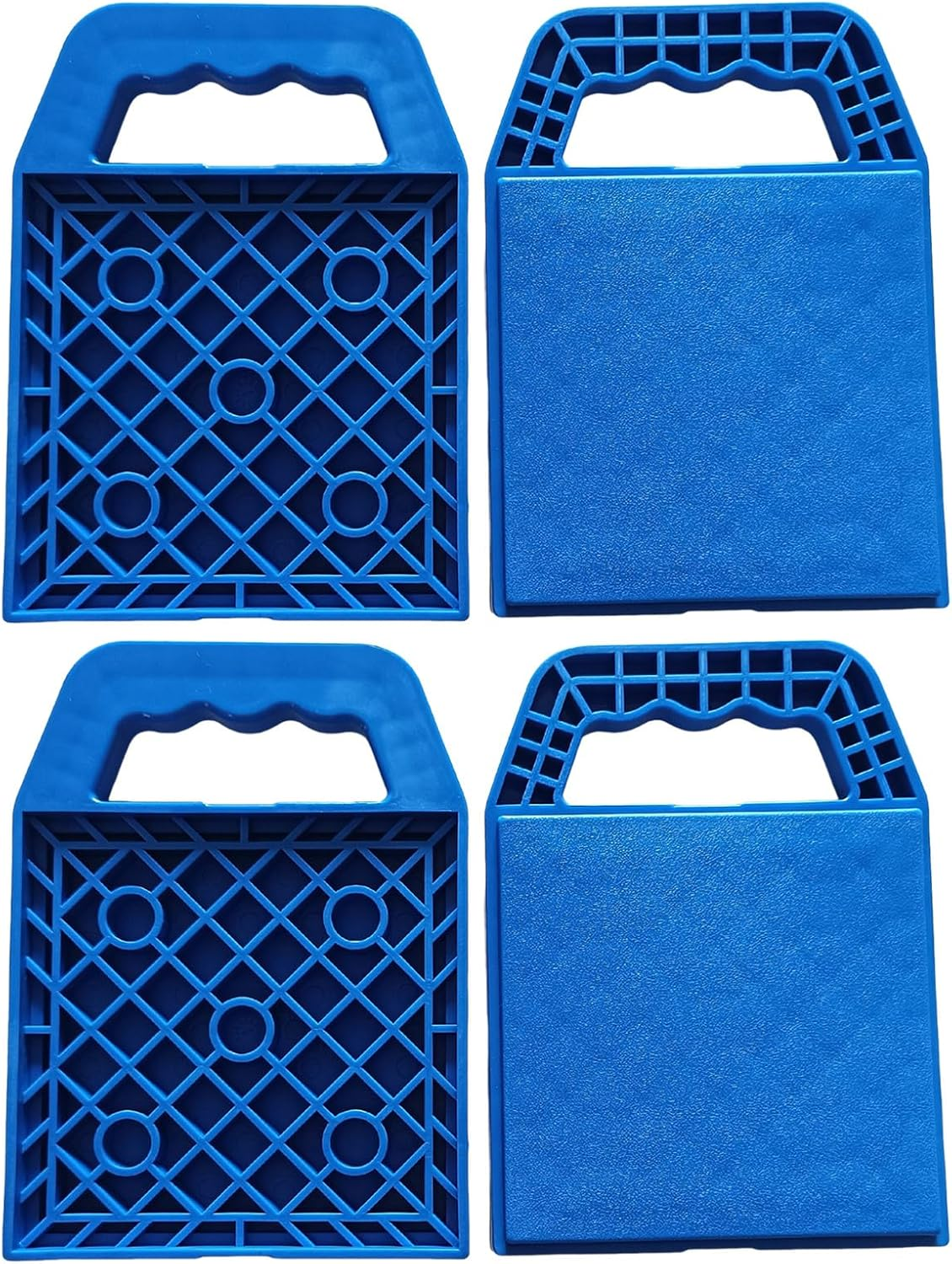 RV Jack Pads, Flattener Block Set of 4, Anti-Slip RV Leveling Support Mat for Parking Caravan Travel Picnic Pool Beach Outdoor Camping Maintenance Road Trip