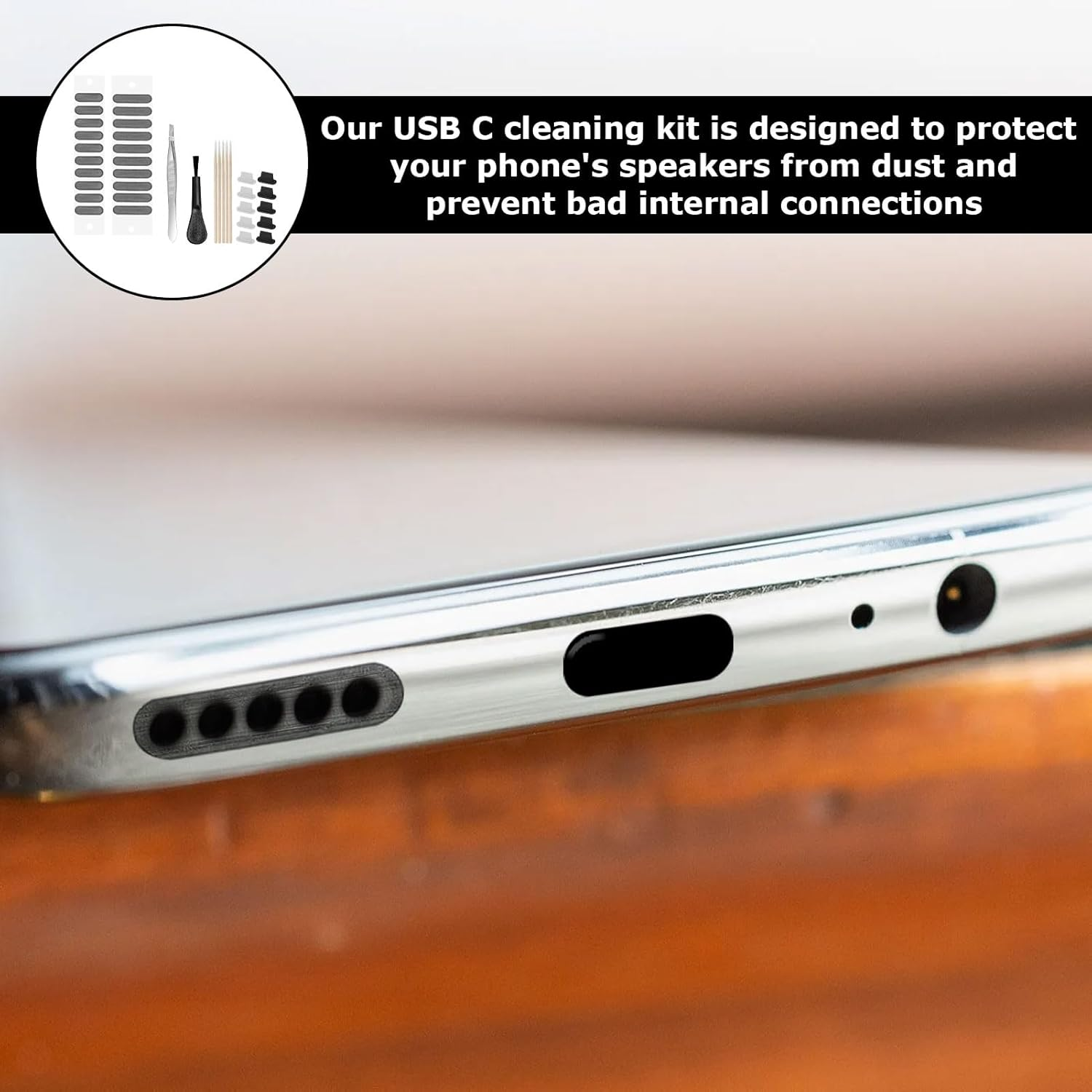 ZFRITP 37 Piece Phone Dust Kit, Mobile Phone Charging Socket Protection, Mesh Sticker for Phone Speaker, Phone Speaker Cleaning Tool