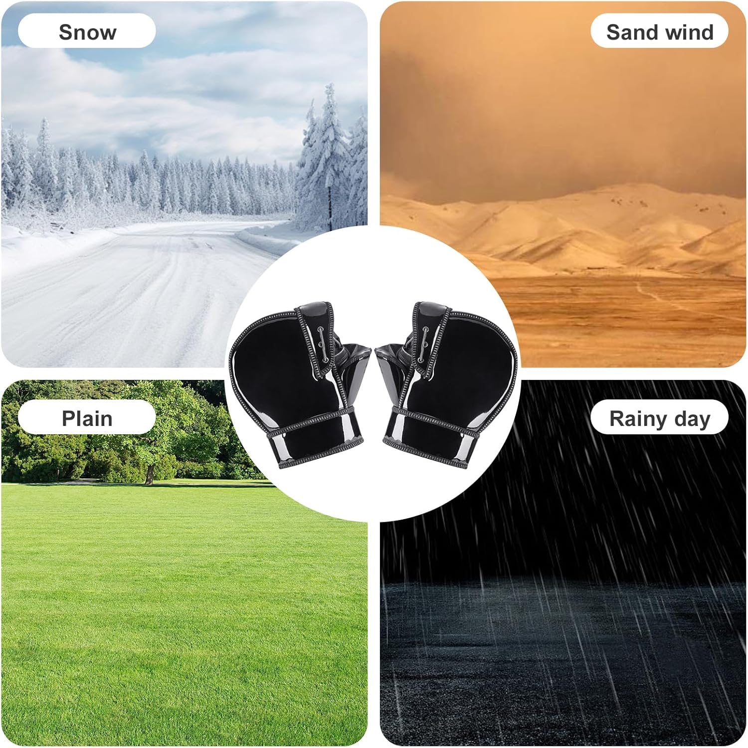 B-Qtech Handlebar Muffs Gloves, Motorbike Grip Handlebar Gloves Windproof Waterproof Outdoor,Atv Handlebar Covers for Motorcycles, Snowmobiles, Scooters, Mountain Bikes, for Men and Women image number 3