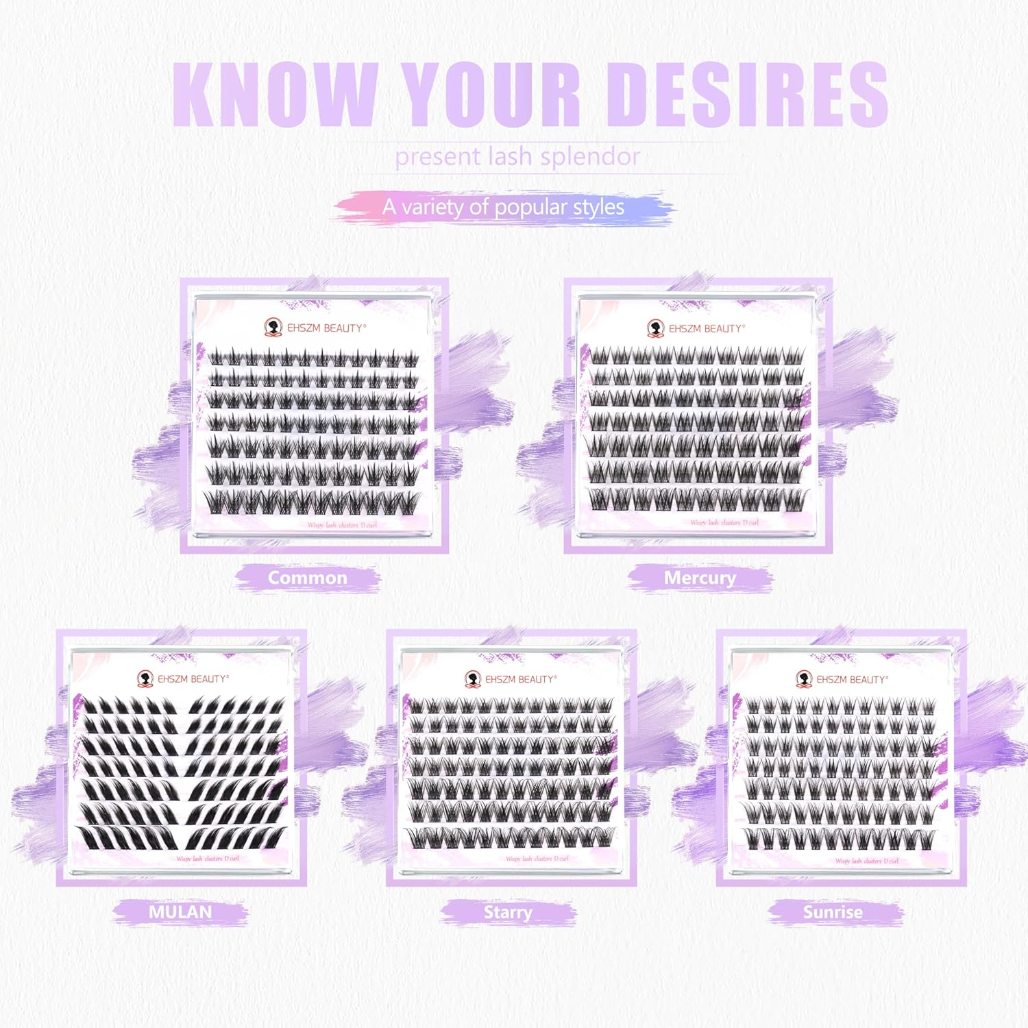 Upgraded,Cat Eye Lash Clusters 10-16Mm D Curl with No Plastic Feel,L Curl Lash Clusters,Ultra-Soft Individual Lashes with Thin Band/Long-Lasting and New Comfort, Mulan Style[Ehszm Beauty] image number 4