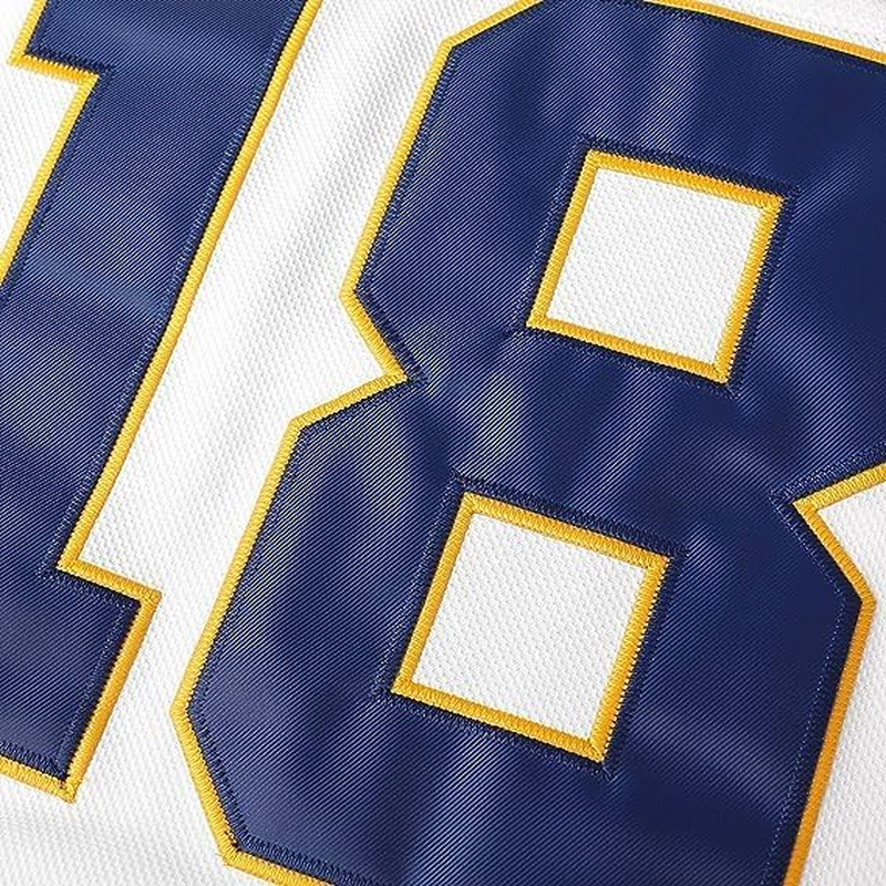 Atonmore Hanson Brothers Hockey Jersey Charlestown Chiefs 17 Steve 18 Jeff Slap Shot Movie Hockey Jerseys Blue White image number 1