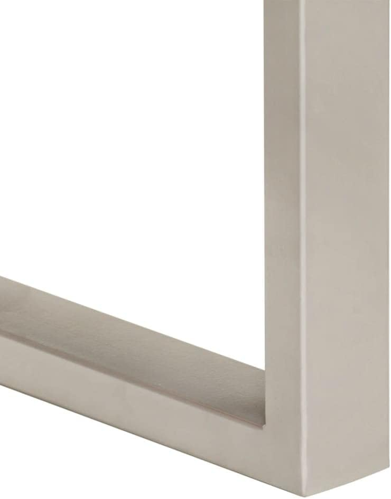 Vidaxl Acacia Wood Dining Table - Industrial Decor - Solid Wood with Powder-Coated Iron Legs - Unique Live Edge Design - 140X70 Cm image number 3