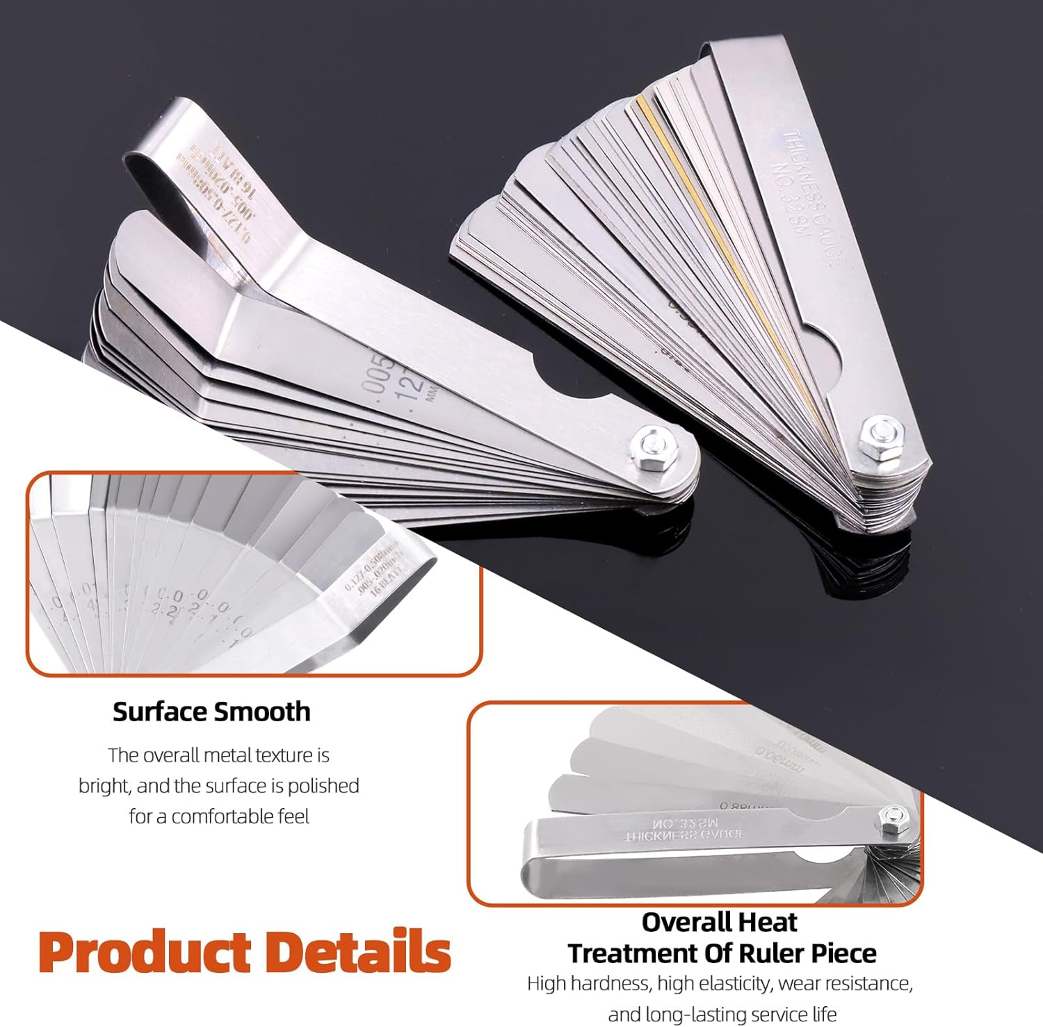 Tanstic 4Pcs Valve Adjusting Tool Kit, Motorcycle Scooter Valve Tool, Engine Valve Screw Repair Wrench, Valve Tappet Adjusting Square Hexagonal Hole Tool with Straight Offset Feeler Gauge Set image number 2