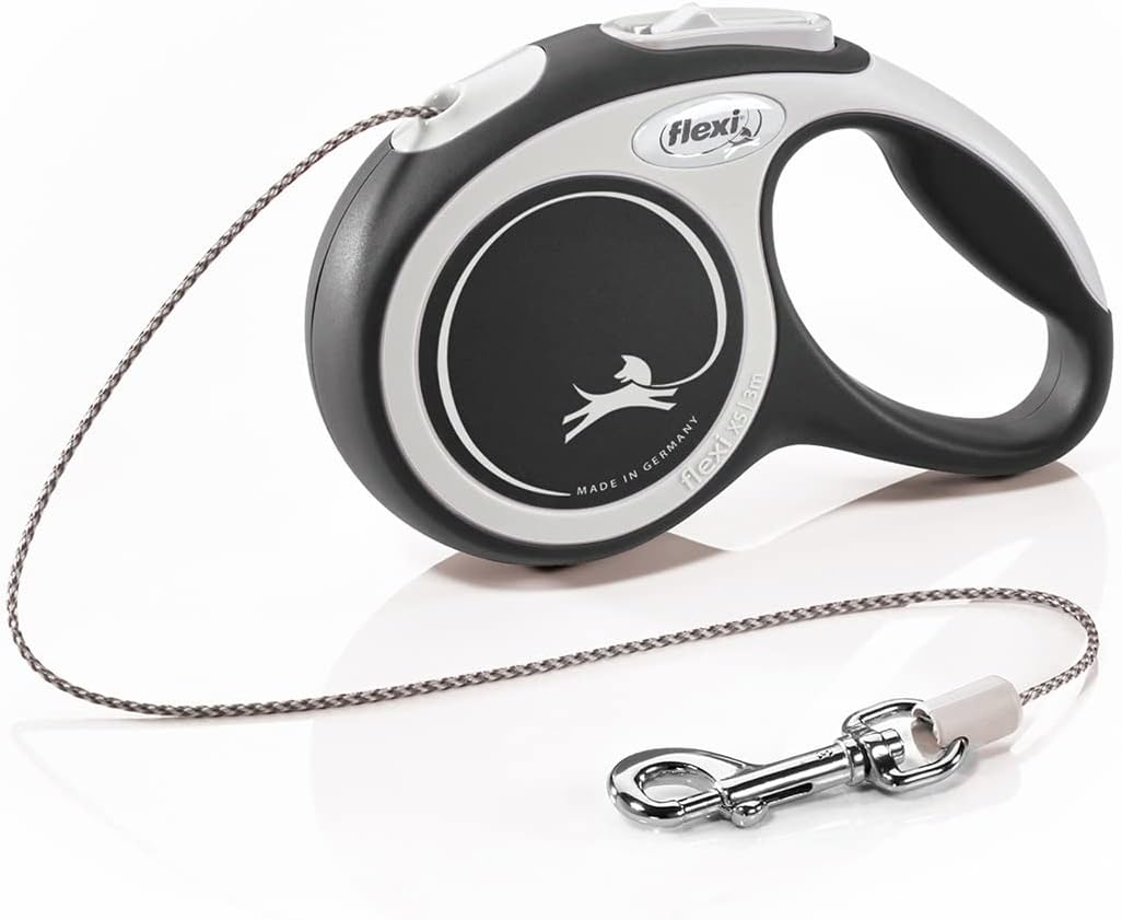 Flexi New Comfort Cord Grey & Blue Extra Small 3M Retractable Dog Leash/Lead for Dogs up to 8Kgs/18Lbs
