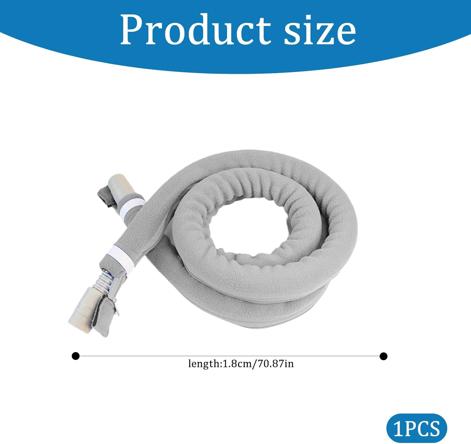 6.3Ft CPAP Hose Cover for Resmed Climatelineair Airsense 10 & 11, Waterproof CPAP Hose Cover, Double-Sided Wrap Full Zipper,Universal Heated Tubing Protection and Prevent Condensation Cover (Gray) image number 1