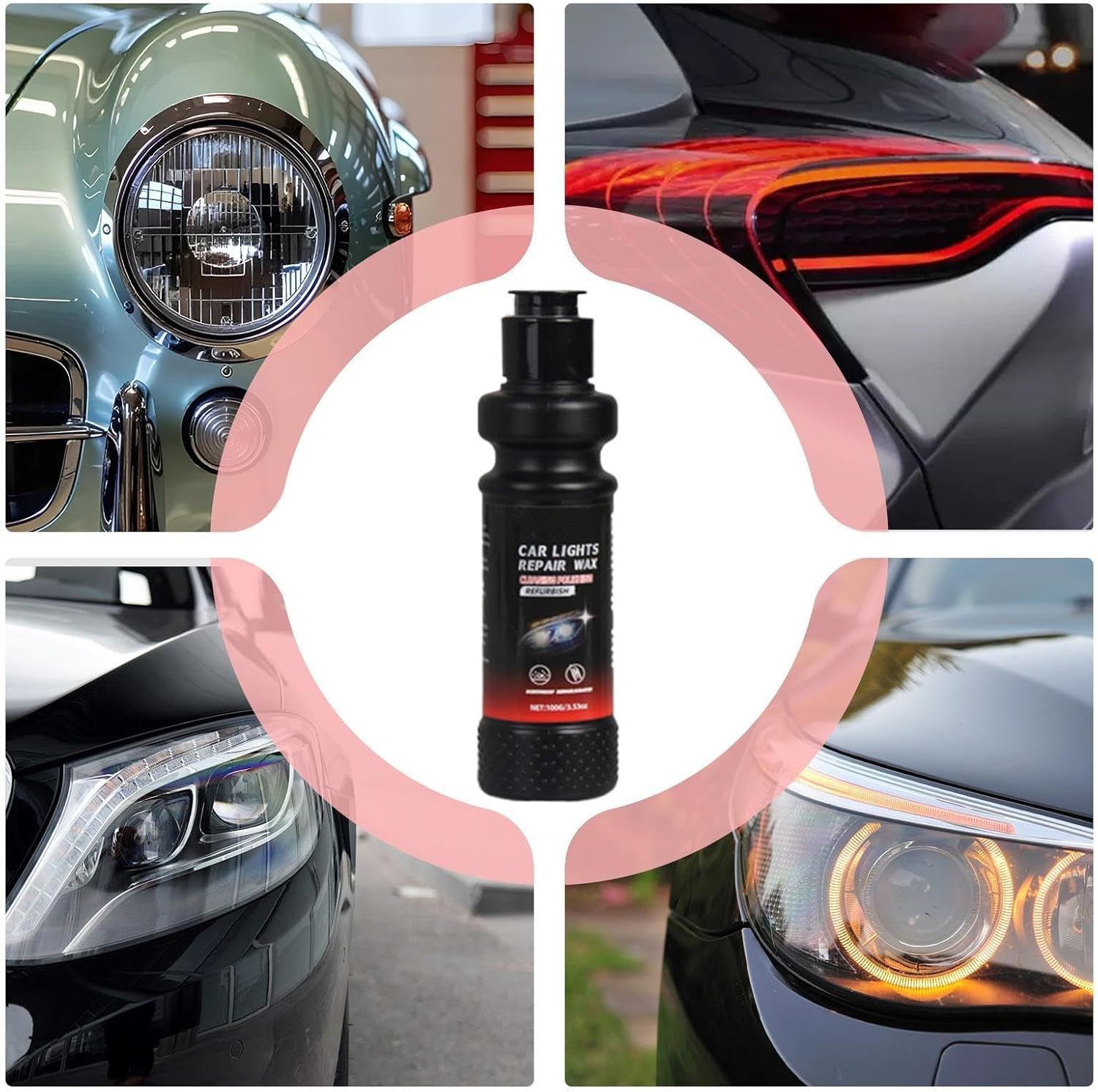 Moreeulsi Car Headlight Cleaner | 120Ml Headlamp Restoration Kit for Scratch Repair | Deep Cleaning Automotive Restorer for RV Night Driving Truck Drivers SUV Road Trip Maintenance image number 4