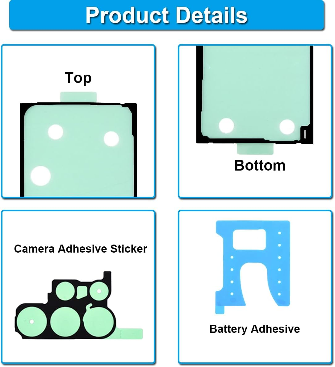 ZHUROUPU Back Battery Door Cover Adhesive Tape for Samsung Galaxy S23 Ultra 5G SM-S918B, Battery Cover Waterproof Film Adhesive for Samsung Galaxy S23 Ultra SM-S918U S918W S918E (2 PCS) with Tools - For Samsung Galaxy Note 20 Ultra image number 4
