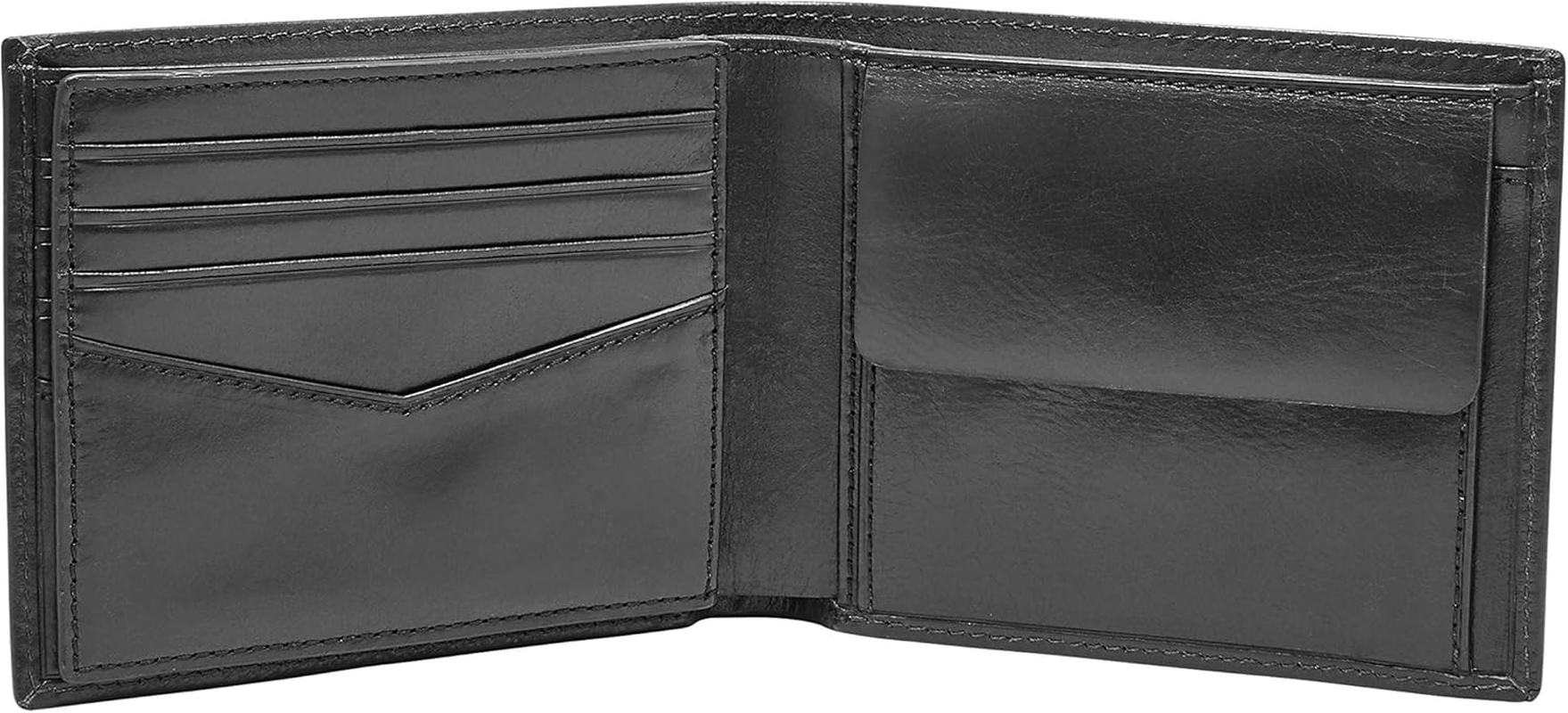 Fossil Men'S Ryan Leather RFID Blocking Large Coin Pocket Bifold Wallet image number 2