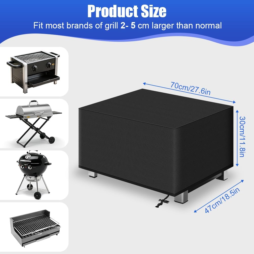 OFFCUP Weatherproof Grill Cover, 210D Oxford, Gas Grill Cover, Tear-Resistant BBQ Cover, Windproof, Uv-Resistant, Rust and Mould (70 X 47 X 30 Cm) - 106X58X46Cm image number 4