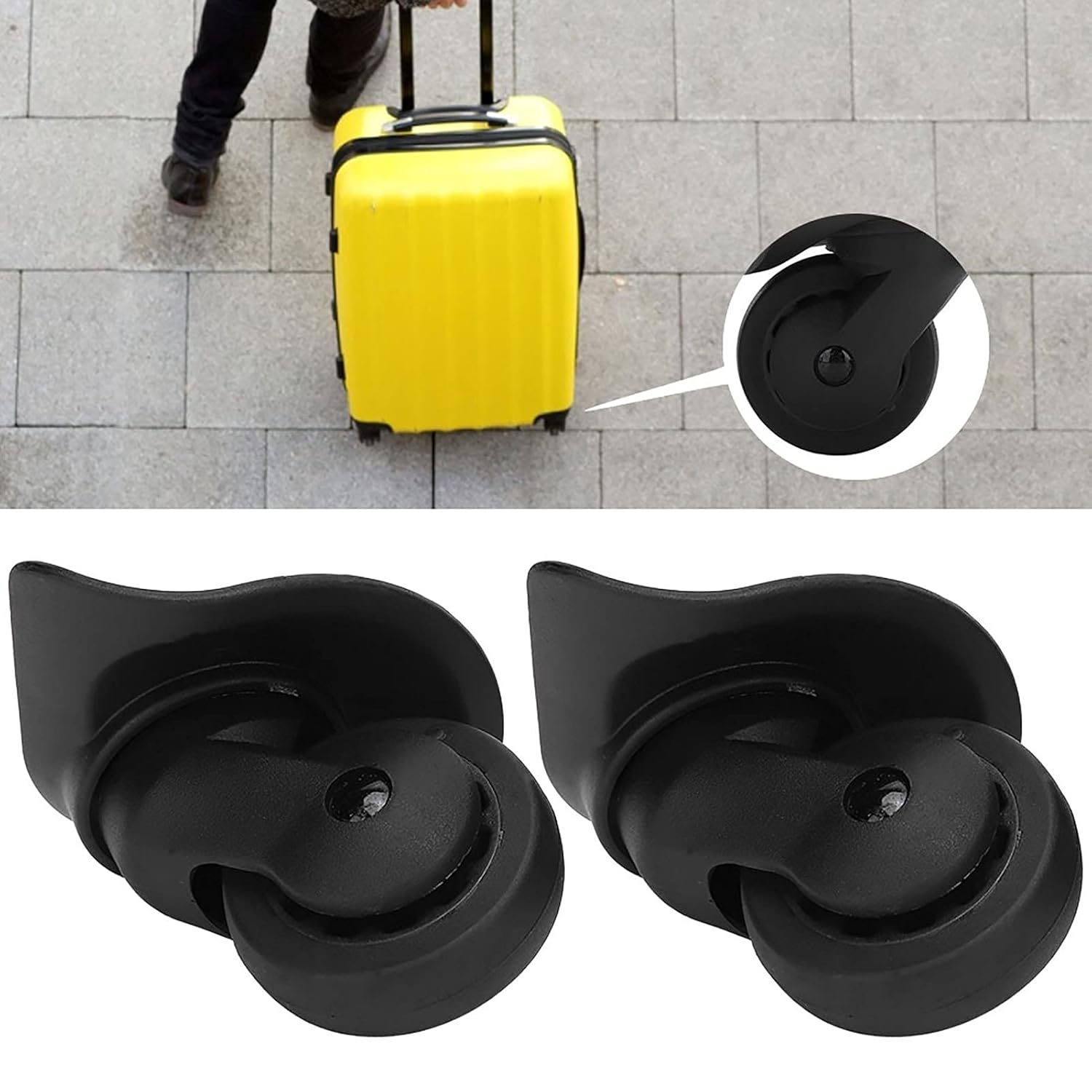2 Pcs Mute Wheel A52 Mute Single Row Wheel Suitcase Luggage Replacement Universal Wheel Casters Outdoor Luggage Wheels Accessories image number 1