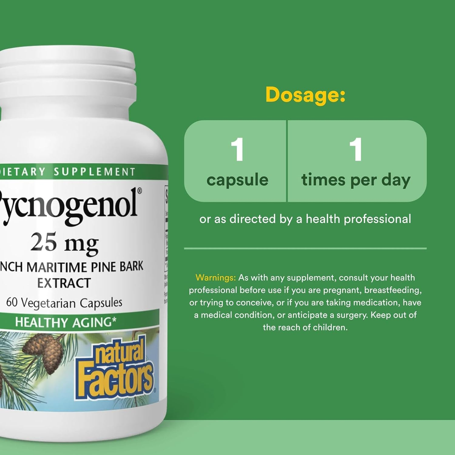 Natural Factors Pycnogenol 25 Mg 60 Capsules