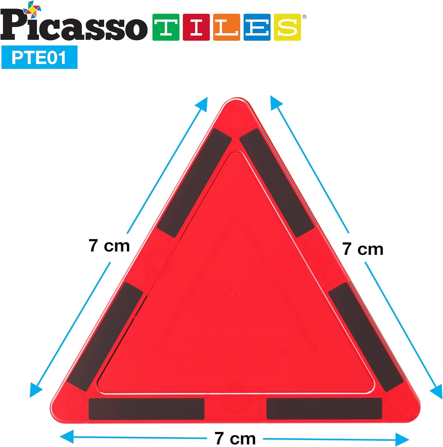 Picassotiles 12Pc Magnetic Building Block Set Equilateral Triangle Magnet Tiles Construction Toy STEM Learning Kit Educational Playboards Pretend Play Stacking Blocks Child Brain Development PTE01 image number 5