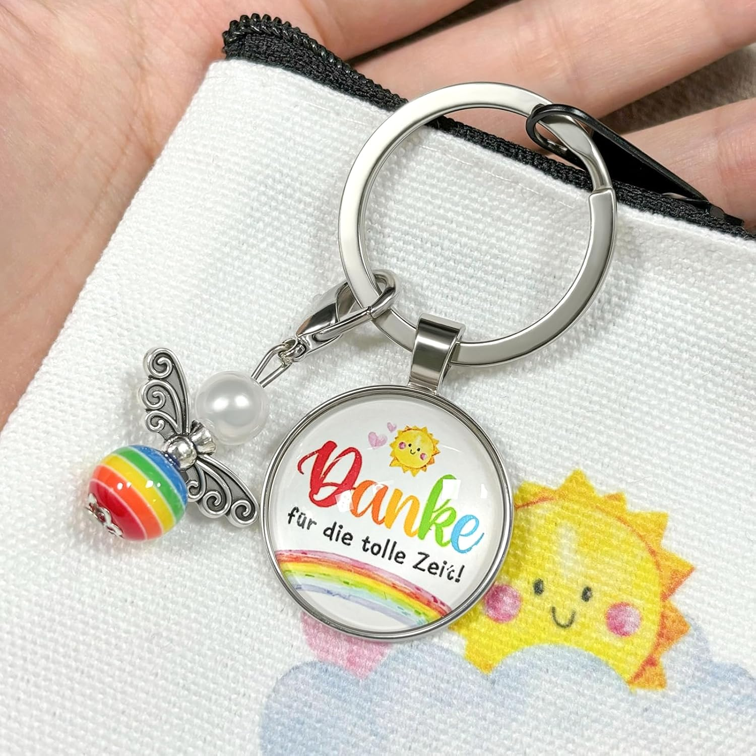 Teacher Canvas Cosmetic Bag with Keyring, 6 Sets image number 6