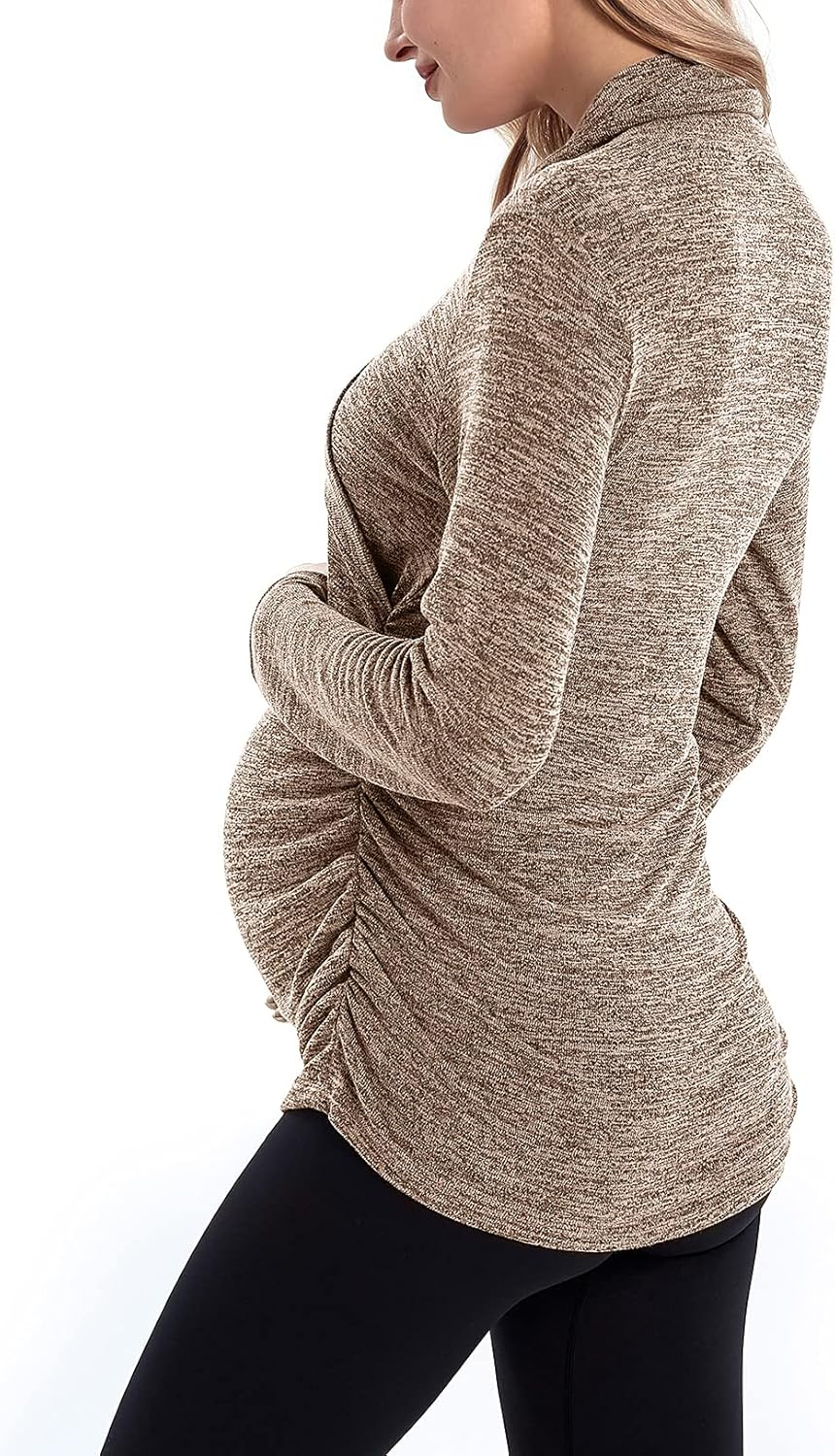 MOMOOD Women'S Maternity Long Sleeve Shirt Top Pregnancy Fashionable Sweater image number 4