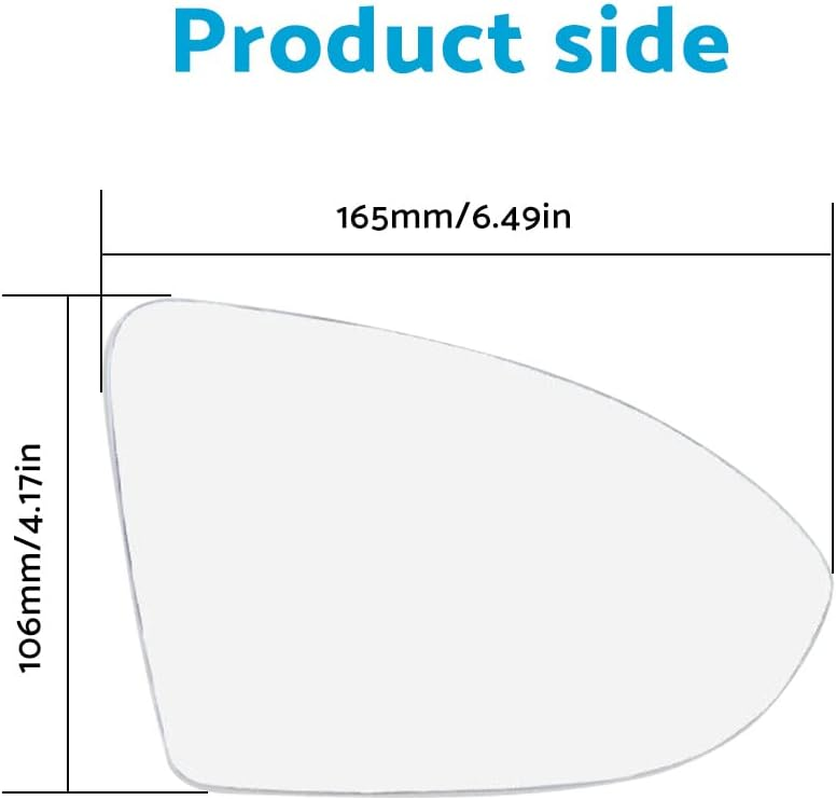 MAX COOL Car Rearview Mirrors Right Side Mirror Glass Suitable for VW GOLF MK7 MK7.5 13-18 Heated Convex with Base image number 1