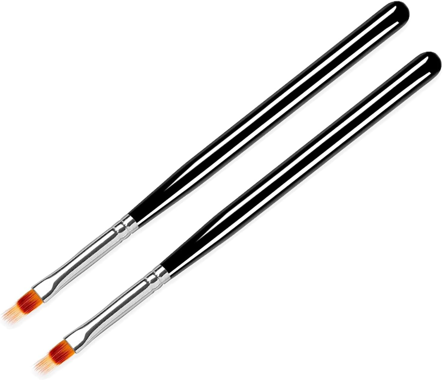 BQAN 2 Pc Nail Ombre Brush Pro Nail Art Tools, UV Gel Nail Art Painting Brush with Wood Handle image number 2