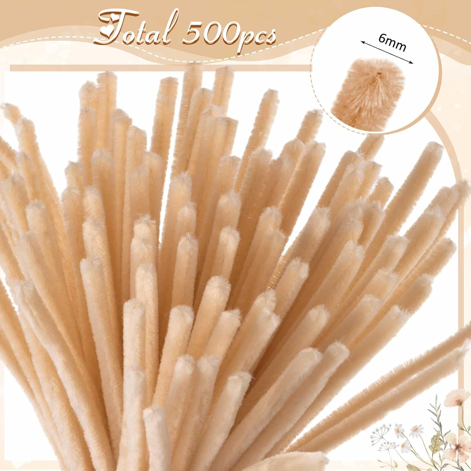 500 Pieces Pipe Cleaners Chenille Stems 12 Inch Craft Supplies Bulk for DIY Art and Craft Projects Creative Gift Wrapping Party