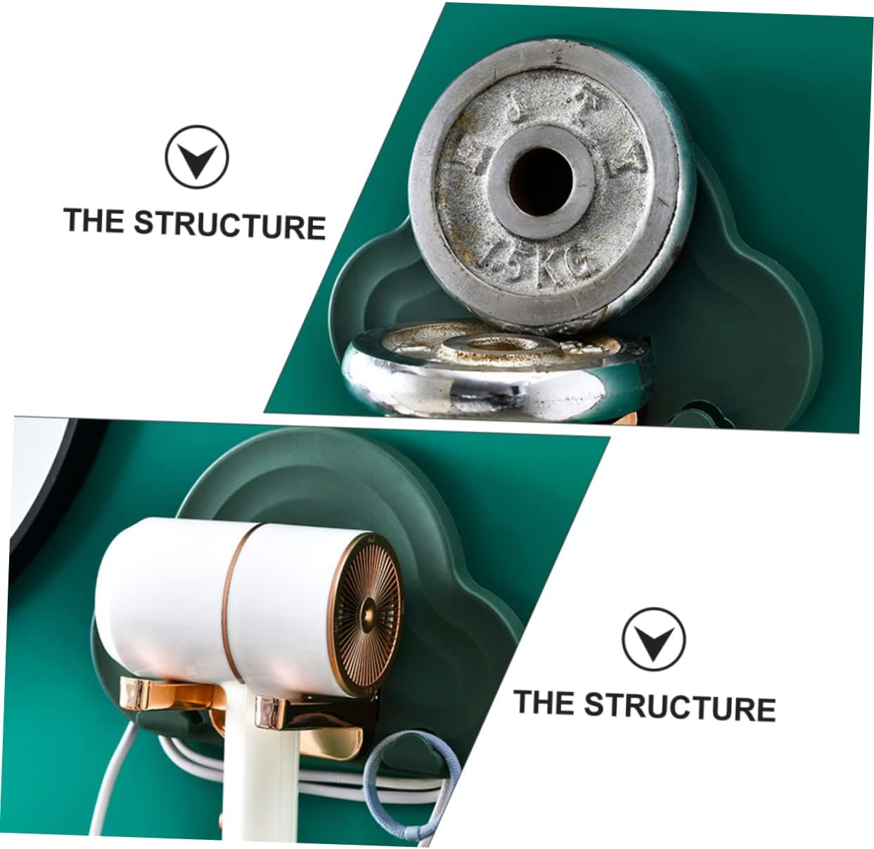 FRCOLOR Wall-Mounted Hair Dryer Holder Dryer Bracket Bathroom Storage Rack Abs Pp Material Space-Saving image number 2