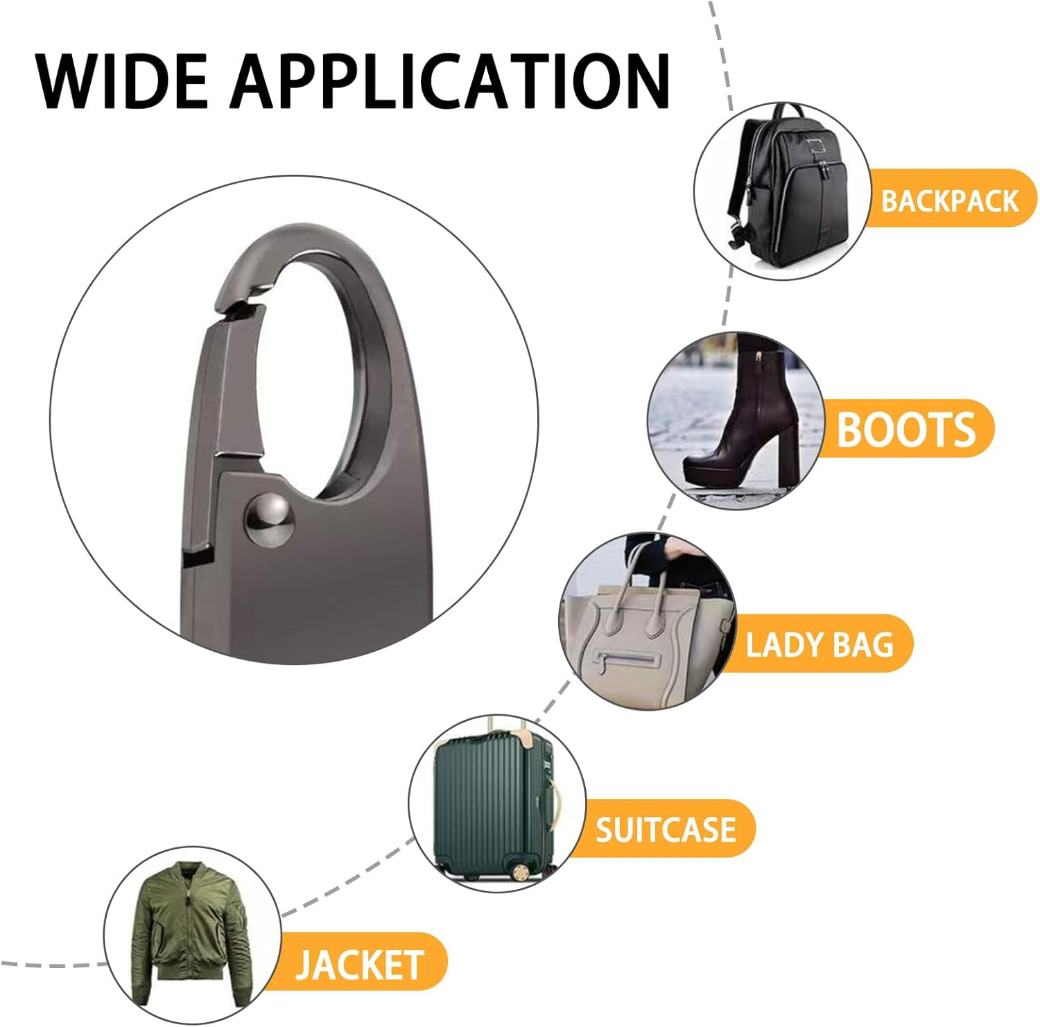 10Pcs Zipper Lock, Zipper Lock Anti-Theft Device Carabiner Clip, Keychain Accessory Luggage Locks, Keep the Zipper Closed to Protect Your Belongings image number 3