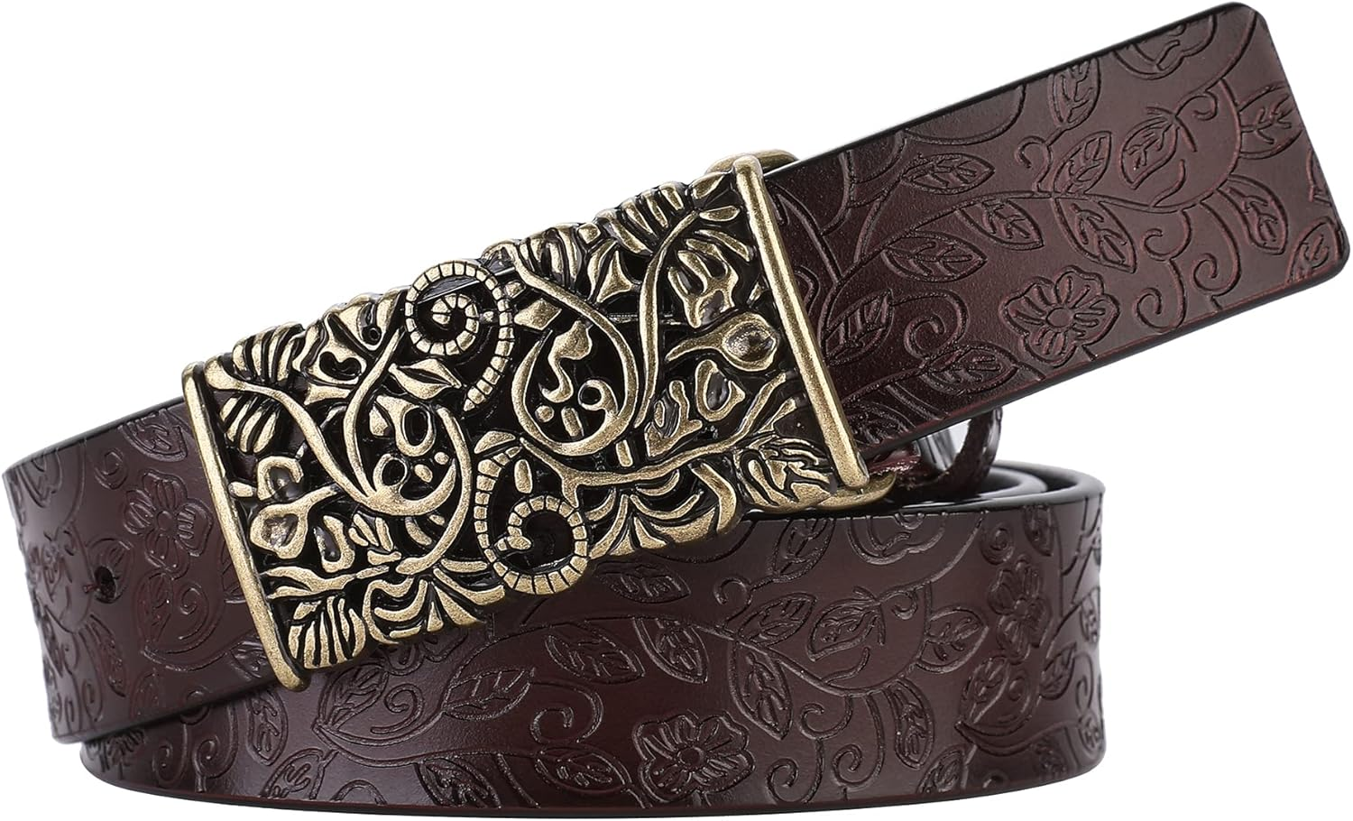 IWFTC Ladies' Vintage Belt-Genuine Leather,Adjustable Sizing,Timeless Design for Dresses,Skirts,And Jeans, Retro Elegance