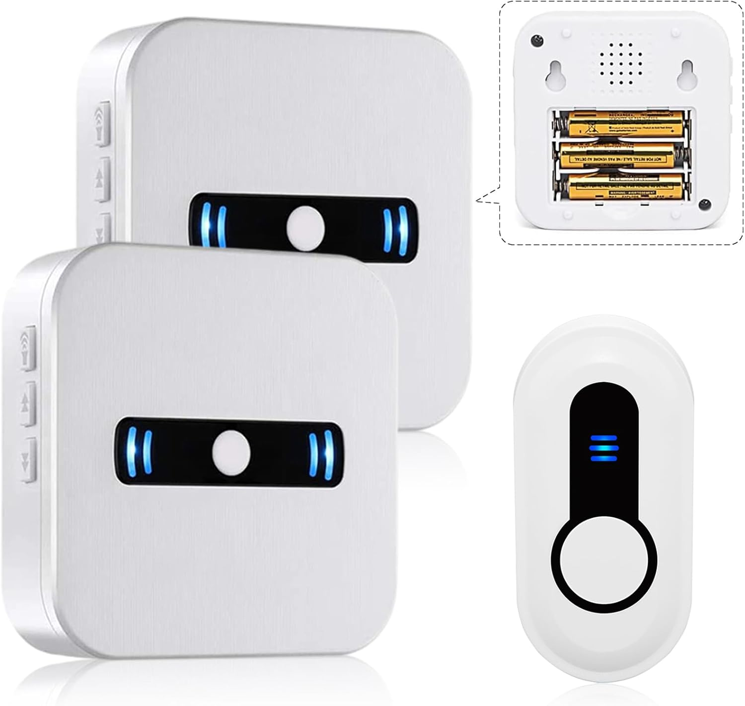 DAYTECH Wireless Doorbell Chimes, Portable Door Chime for Home Entry Remote Door Bell Ringer with 5 Adjustable Volume Levels and 20 Chimes, 1 Transmitter 2 Receivers image number 5