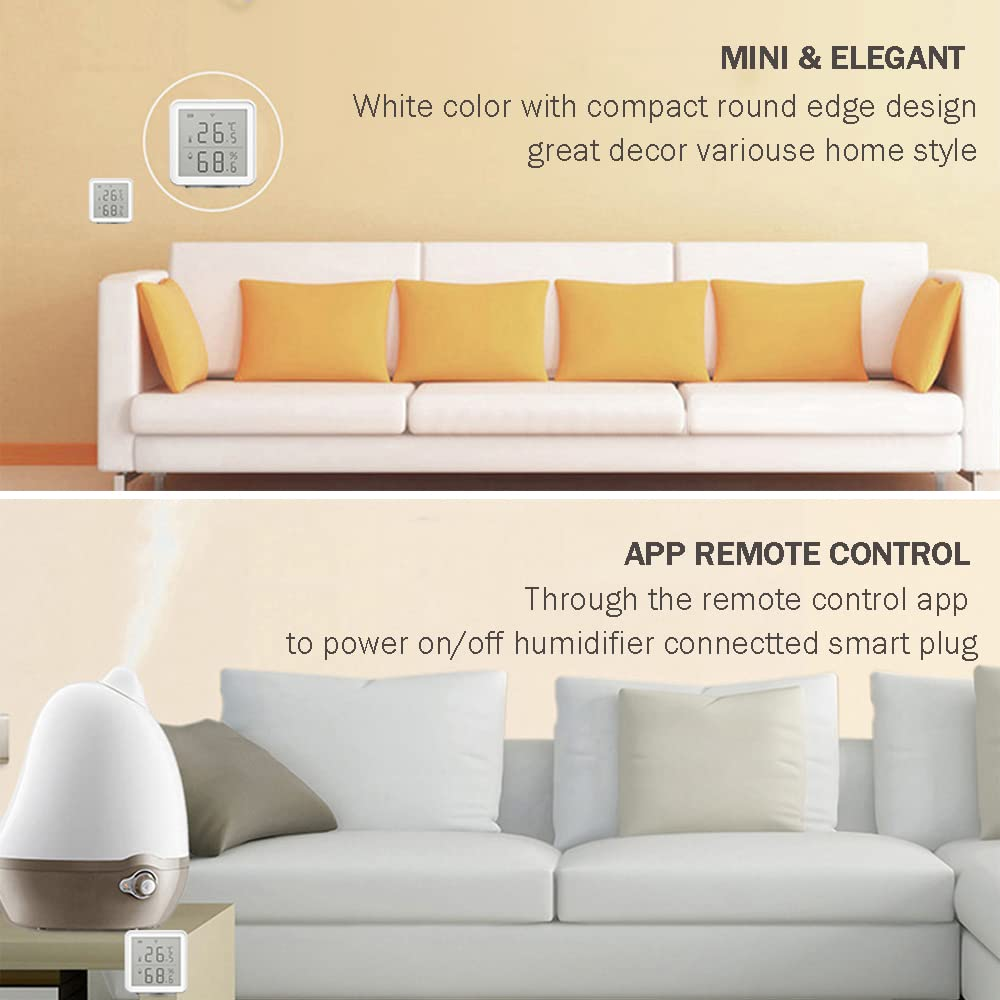 Blueaoq Wifi Smart Temperature Humidity Sensor Compatible with Alexa 230Ft Super Long Range Wireless Digital Hygrometer Indoor Thermometer Humidity Meter Temperature Humidity Monitor Sensor image number 5