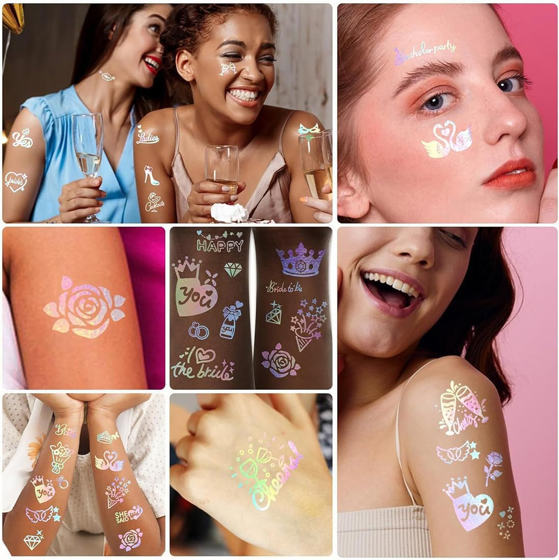 GGUFAY Hen Night and Bride Tattoos Team Bride for Wedding Bachelor Hen Party (4 Sheets) image number 2