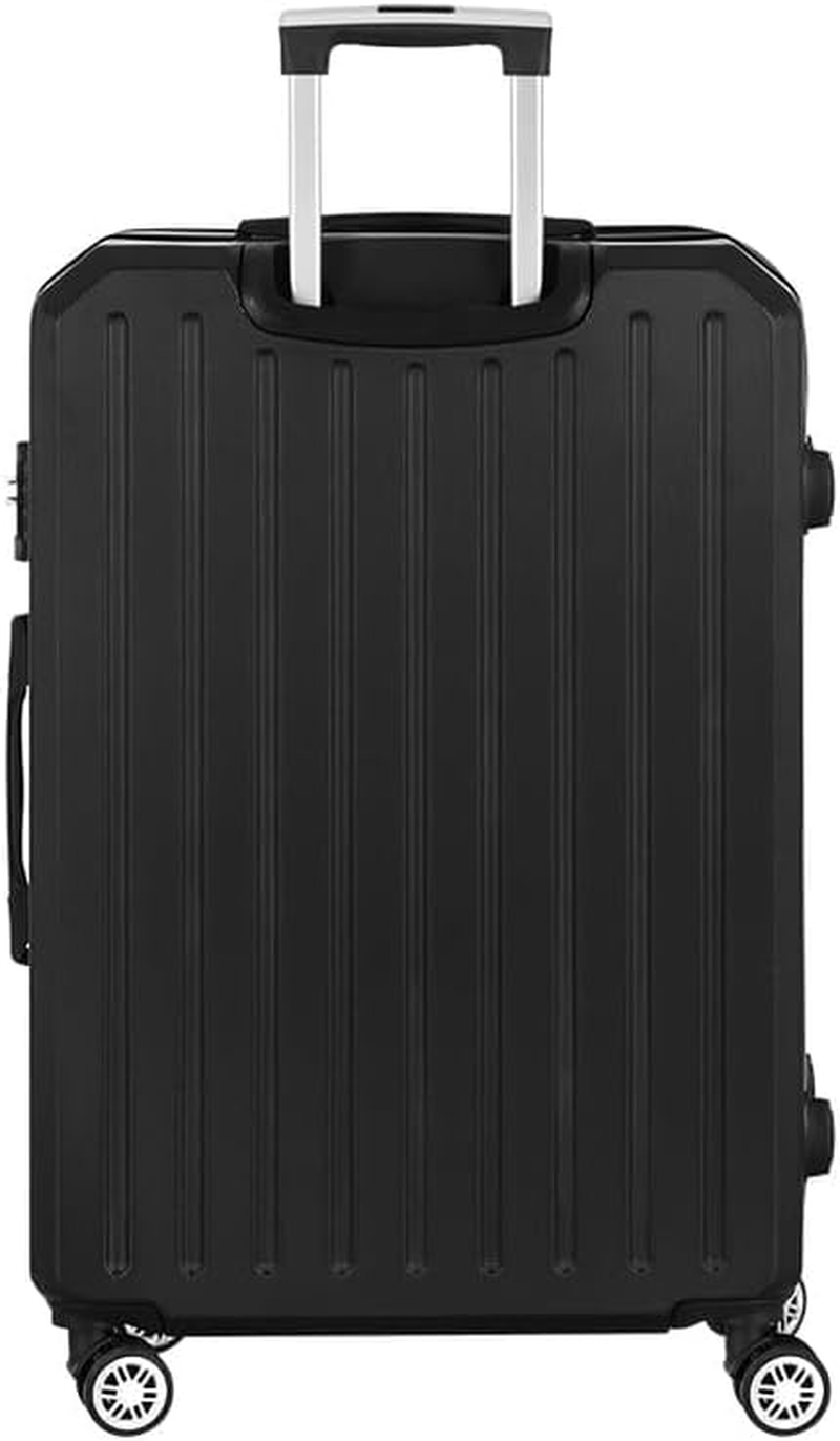 Wanderlite Luggage, Trolley Suitcase Hand Luggages Hard Case Shell, Travel Strap Bag Carry on Storage Adult Kids Lightweight Roller TSA Lock Dual Wheels, Black image number 4