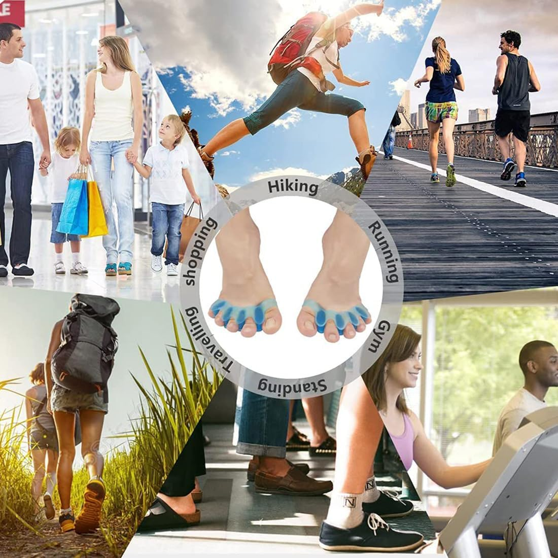 Toe Separators Hallux Valgus Silicone 4 Pieces Toe Separators Toe Separators for Hallux Valgus Pain Relief Suitable for Men and Women image number 5