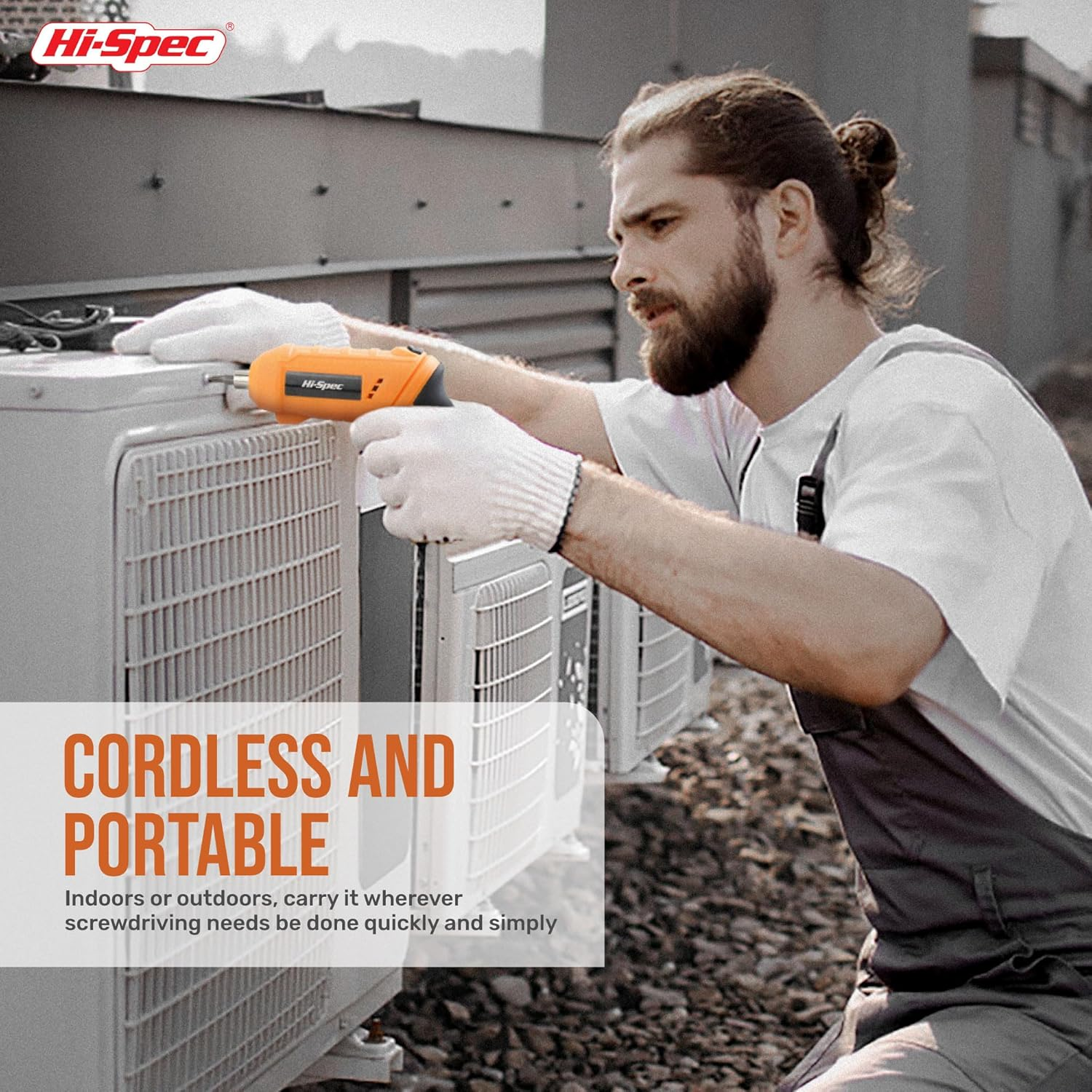 Hi-Spec 42Pc 4V USB Electric Power Driver & Household Tool Kit. Cordless Power Screwdriver and Hand Tools in a Compact Box Case - Yellow 42 image number 4