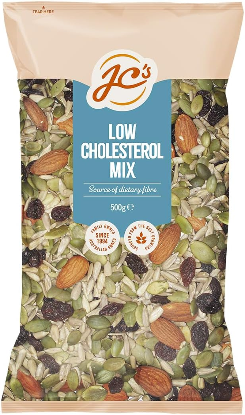 J.C.'S Quality Foods Low Cholesterol Mix, 500G (Sunflower Kernels, Sultanas, Pepitas, Almonds Mix)