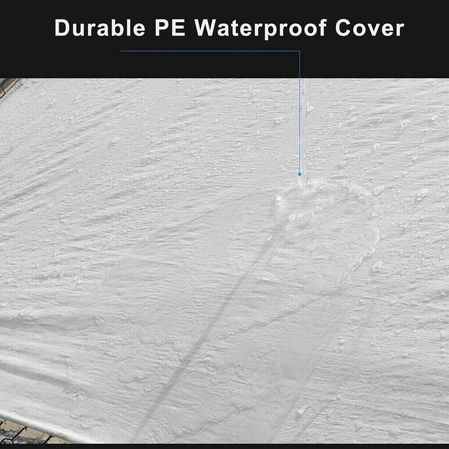 Large Spire-Shaped Chicken Coop, Galvanized Metal Hen House with Waterproof Sun-Protective Cover, Walk-In Chicken Run Pen for Backyard Farm, Poultry Cage for Chicken, Rabbits, Ducks, 400X300X200Cm image number 3