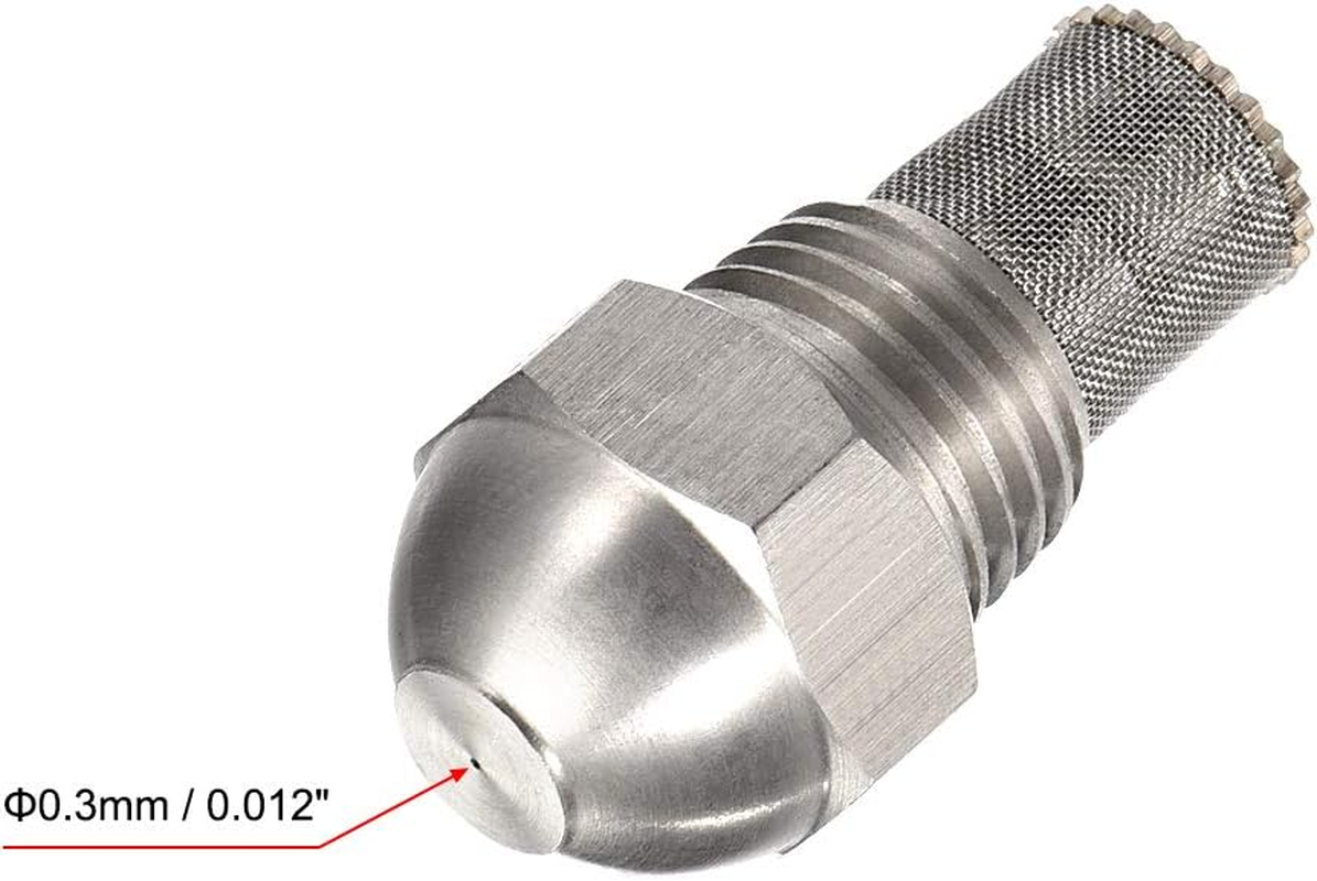 Uxcell Mist Nozzle - 1/4BSPT 0.3Mm Orifice Dia 304 Stainless Steel Fine Atomizing Spray Tip